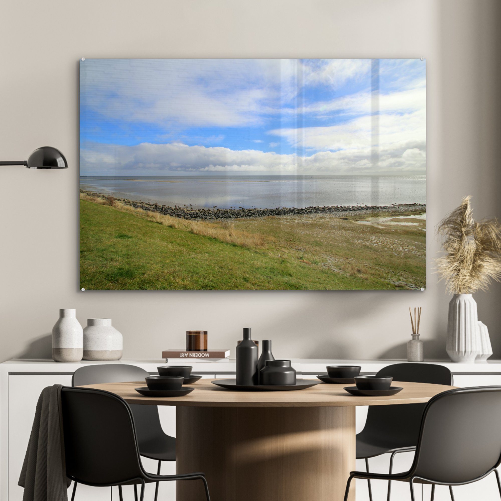 Acrylglasbild Schlafzimmer (1 St), bei Vlieland, Acrylglasbilder Wohnzimmer MuchoWow & Wattenmeer