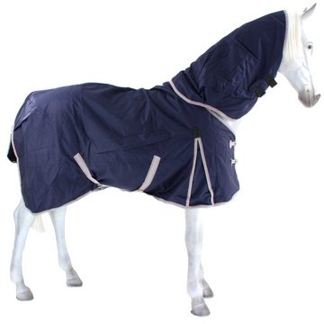 WeatherBeeta Pferde-Regendecke Weatherbeeta Comfitec Essential Detach-A-Neck Lite Plus 50g - navy/silver/red