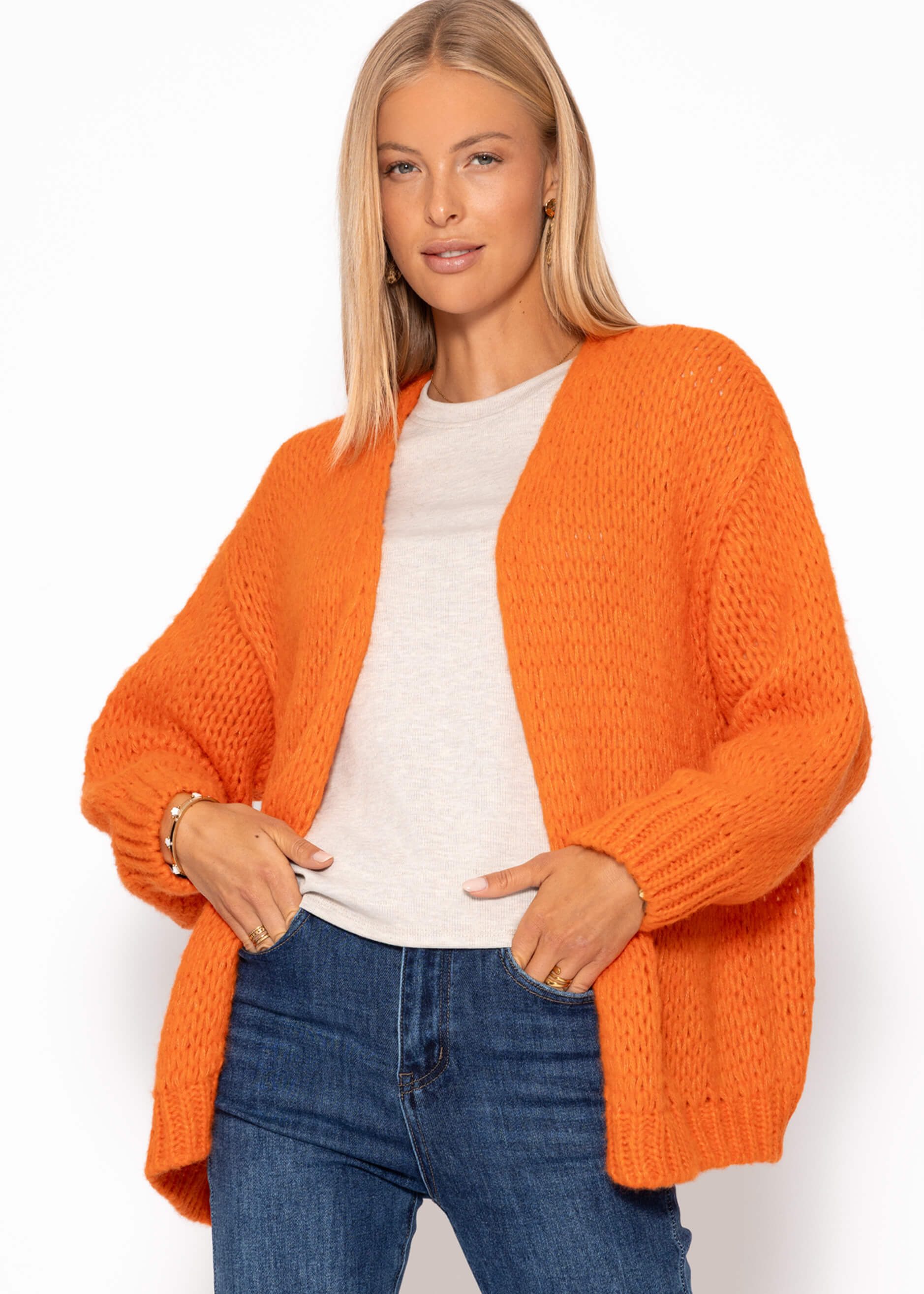 SASSYCLASSY Cardigan Oversize Strick Cardigan für Damen Flauschiger Cardiga günstig online kaufen