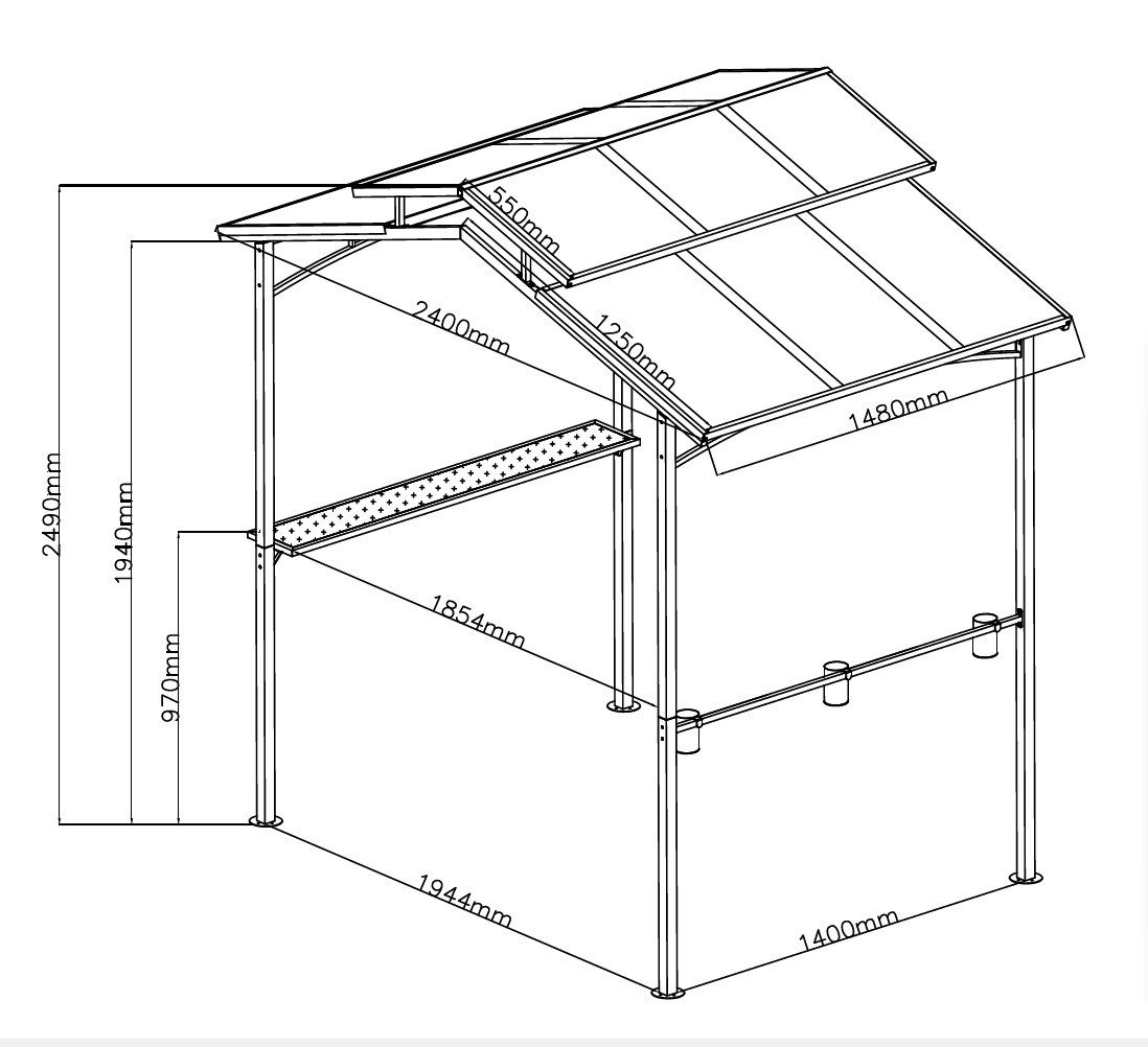 KONIFERA Grillpavillon Manhatten, BxT: 240x150 cm