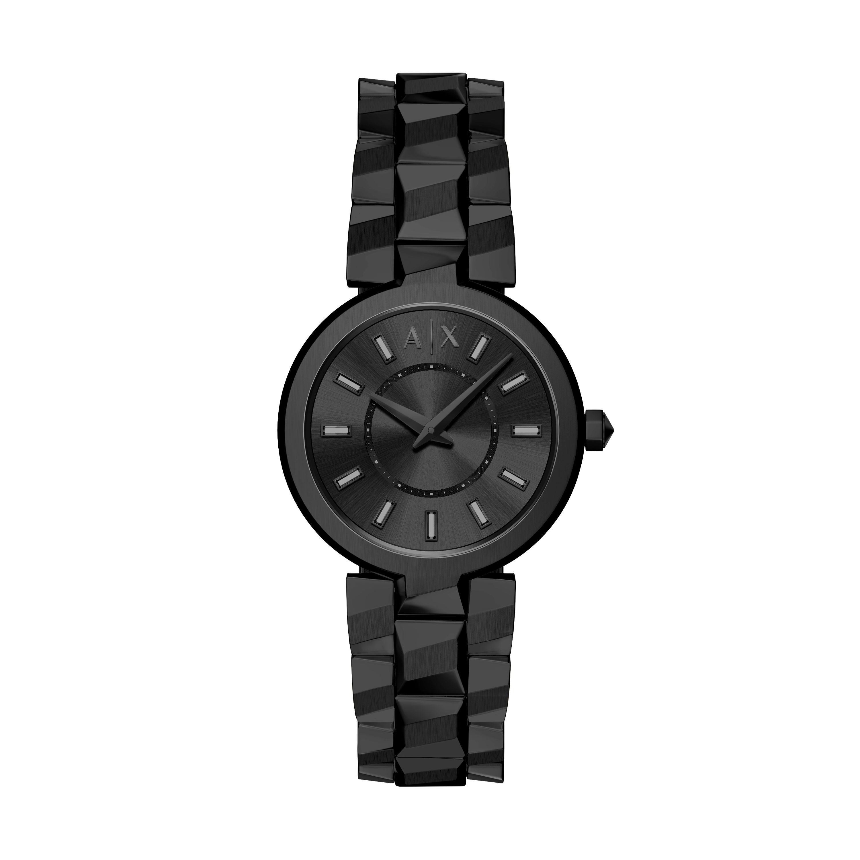 ARMANI EXCHANGE Quarzuhr AX4411, Armbanduhr, Edelstahlarmband, analog, Glassteine