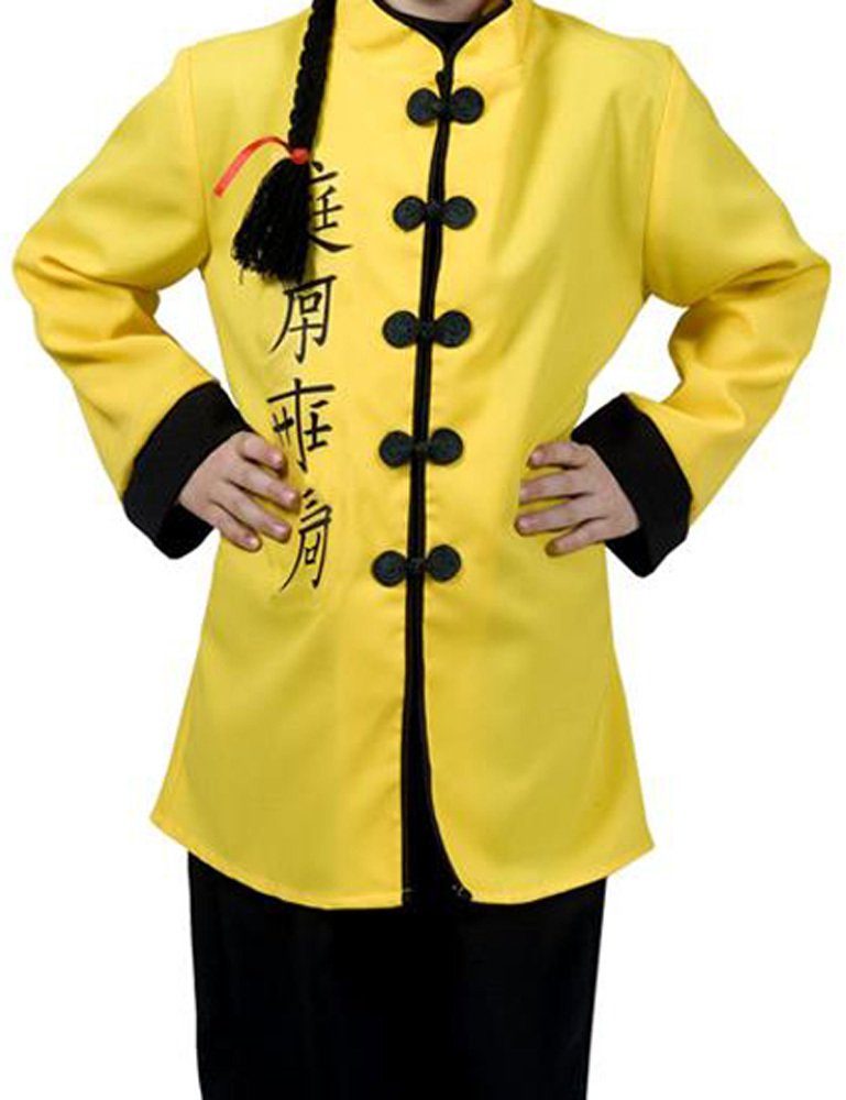 Funny Fashion Kostüm China Kostüm Thao für Kinder - Gelb Schwarz, Japan Asien Verkleidung