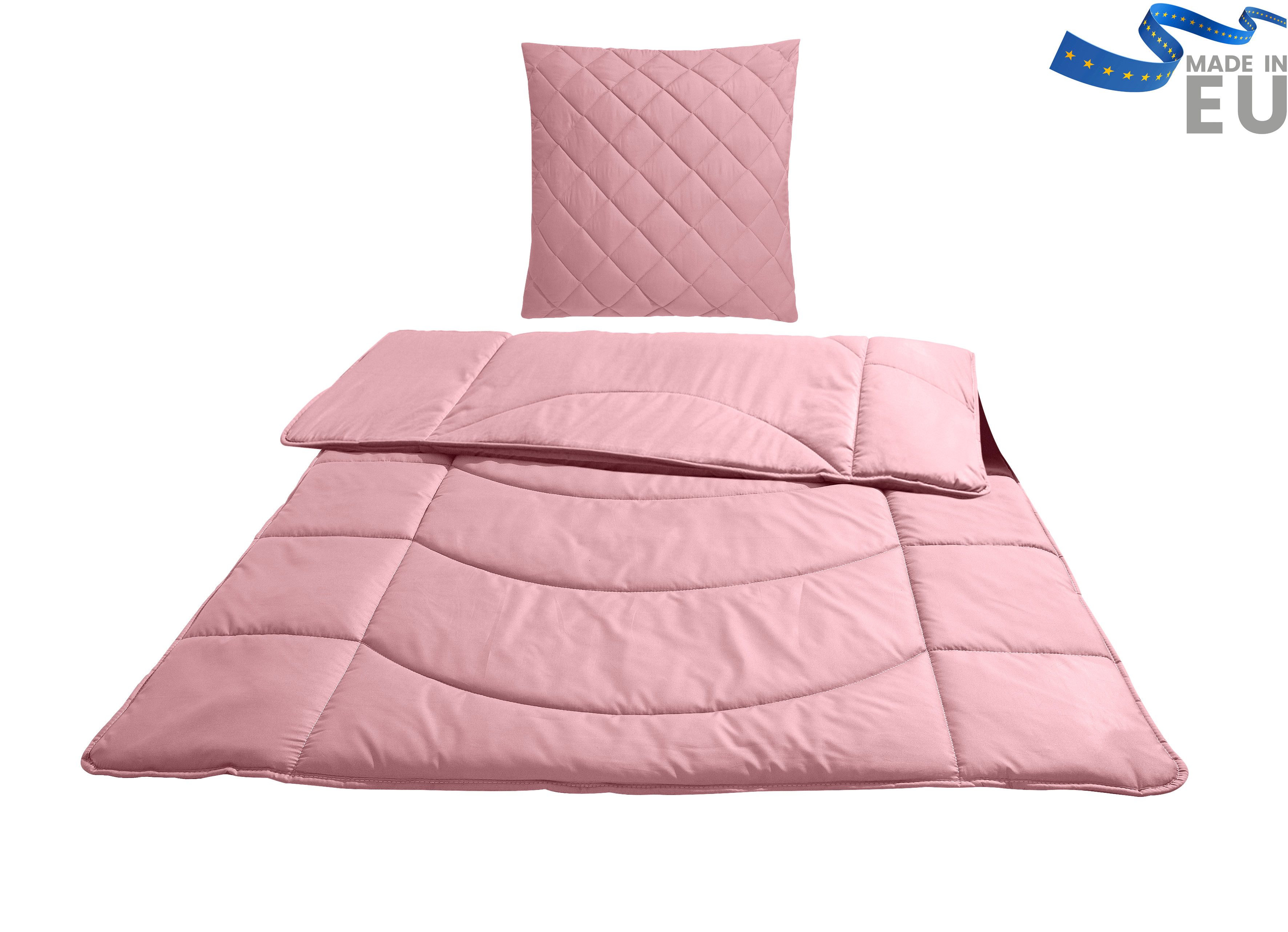 my home Steppbett + Kopfkissen Microlux, Bettdecke 135x200 cm, 155x220 cm, Füllung: Polyester, Bezug: Polyester, Set mit Kissen 40x80 cm, 80x80 cm, Sommer, Herbst, Winter in 4 Цвета(ов)