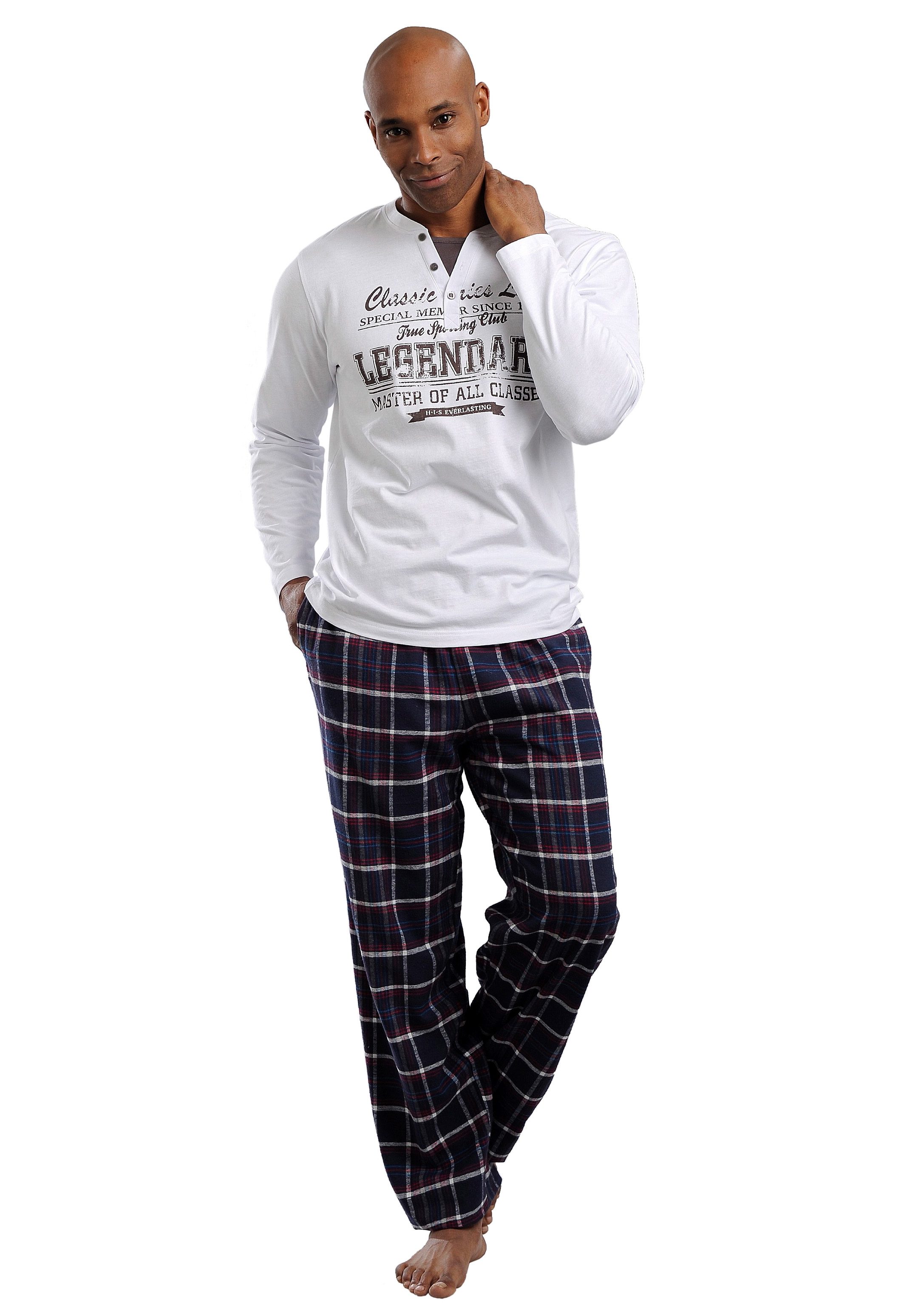 H.I.S Pyjama in langer Form mit Flanellhose kaufen | OTTO