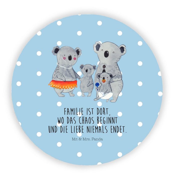 Mr. & Mrs. Panda Magnet Koala Familie - Blau Pastell - Geschenk Muttertag Magnet Mama Opa (1-St)
