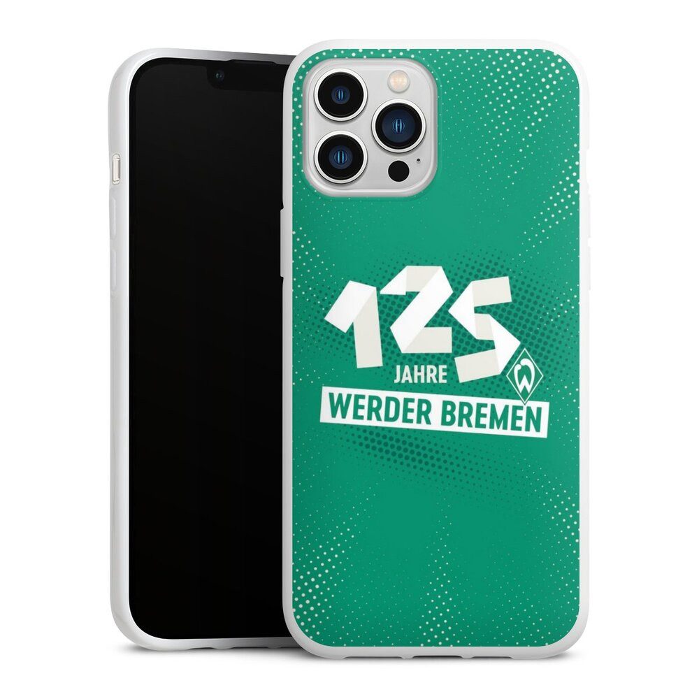 DeinDesign Handyhülle 125 Jahre Werder Bremen Offizielles Lizenzprodukt, Apple iPhone 13 Pro Max Silikon Hülle Bumper Case Handy Schutzhülle