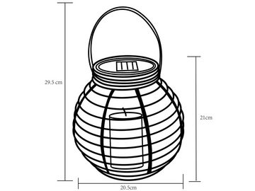 meineWunschleuchte LED Solarleuchte, LED fest integriert, warmweiß, 2er Set außergewöhnliche Solar-tischleuchte Outdoor Balkon, H 23cm