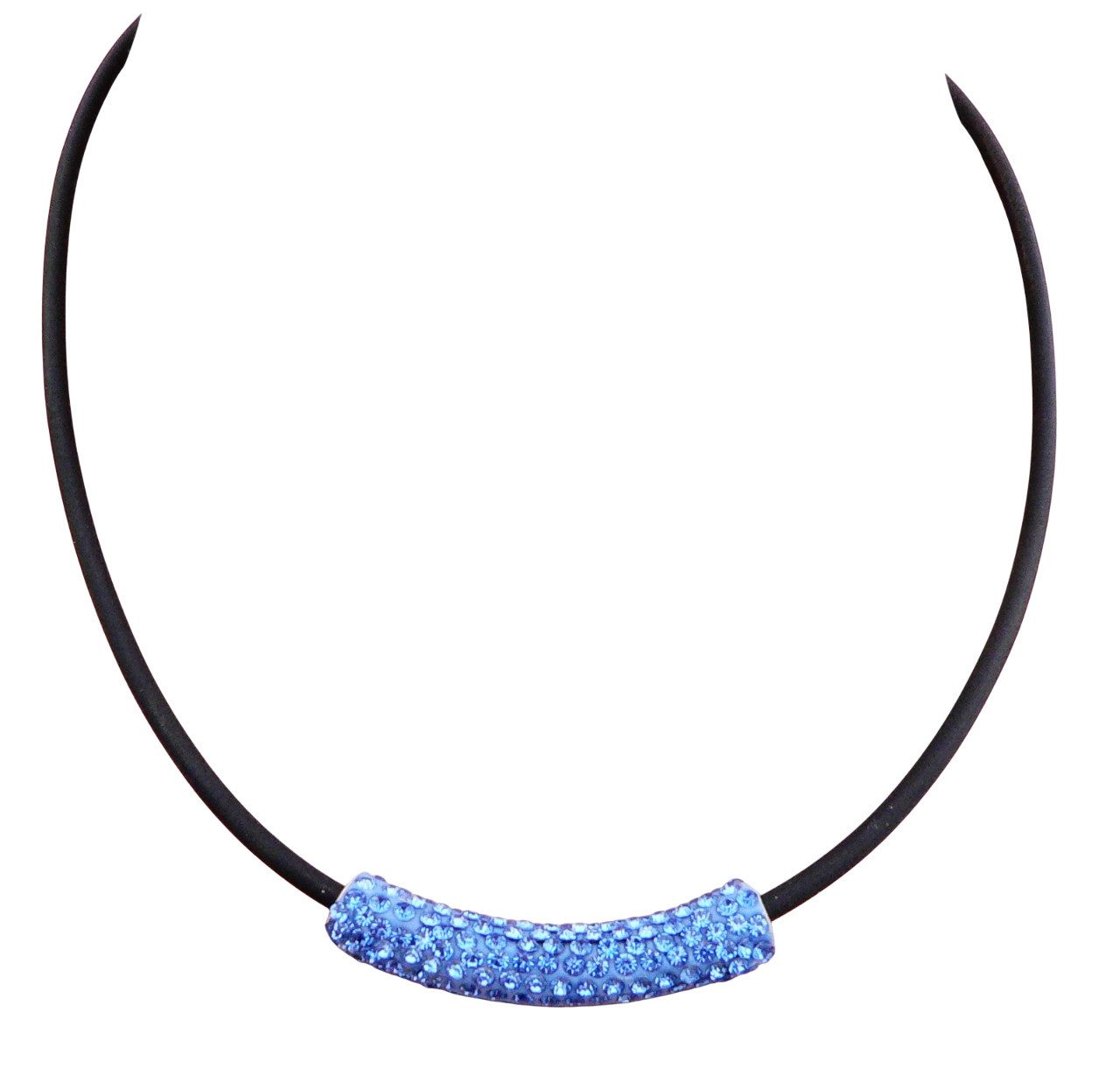 traumschmuck Collier 389g Halsreif Halskette Collier Kautschuk Röhre Strass Hellblau aqua (Geschenk, Muttertag, Weihnachten, Geburtstag, Valentinstag, incl. Schmuckbox), handgefertigt, Made in Germany