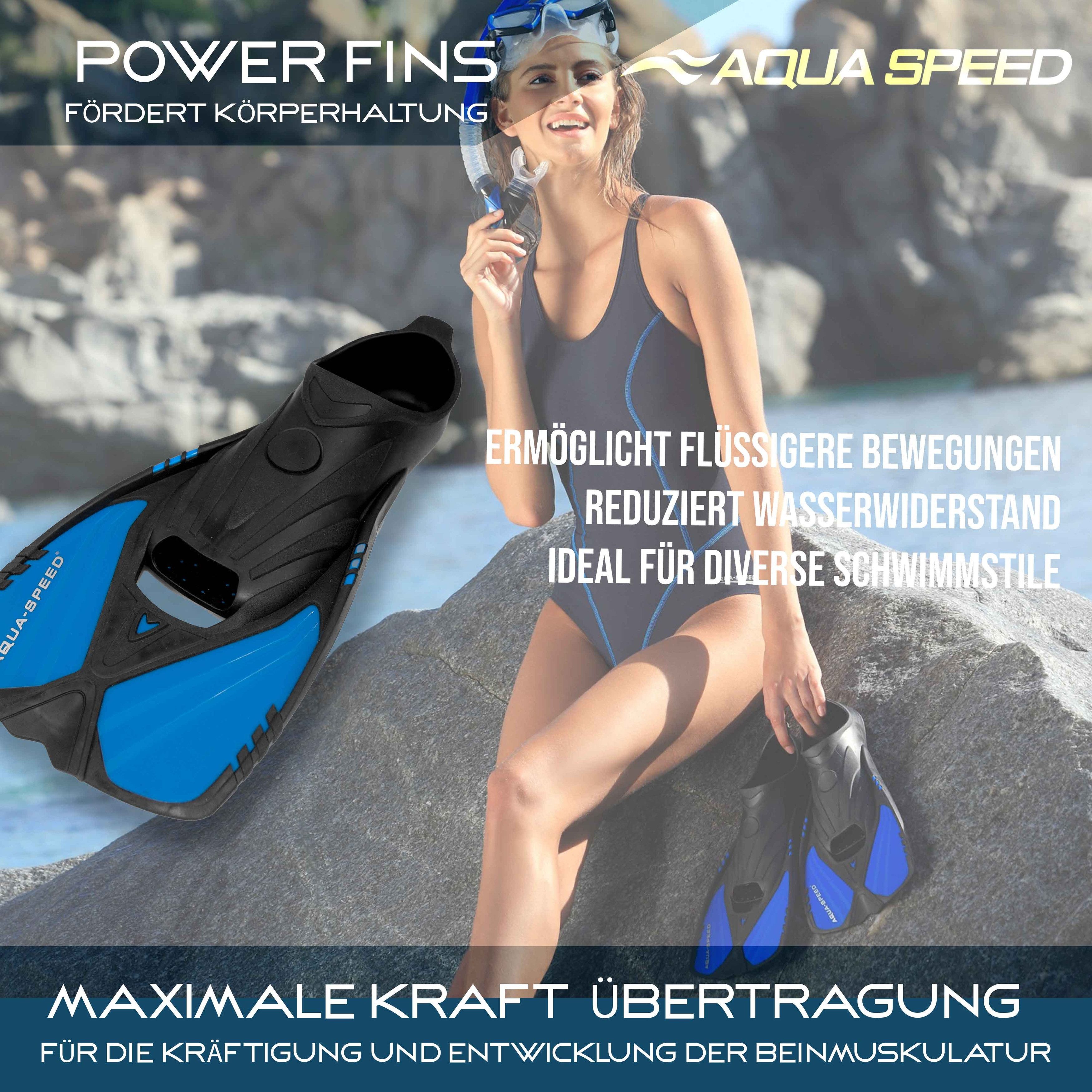 Aqua Speed Flosse Action Unisex Schnorchelflossen Taucherflossen Schwimmflossen 36-45, perfekte leichte Allround Kurz-Flossen Trainingsflossen – Bild 5 von 5