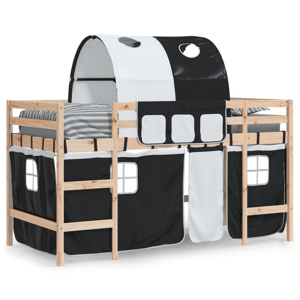vidaXL Bett Kinderhochbett mit Tunnel Weiß günstig online kaufen