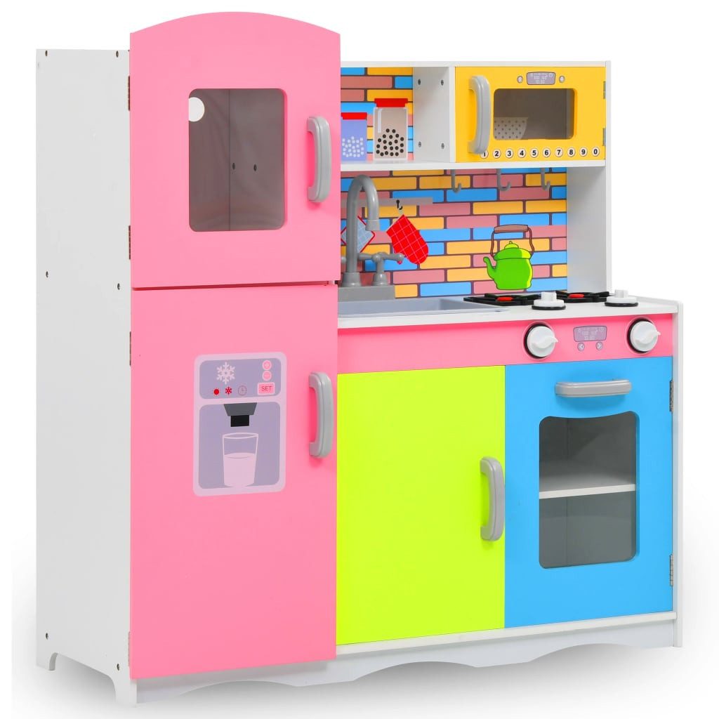 Kinder-Küchenset Kinderküche Mädchen Spielzeugküche Herd Kühlschrank MDF 80 x 30 x 85 c