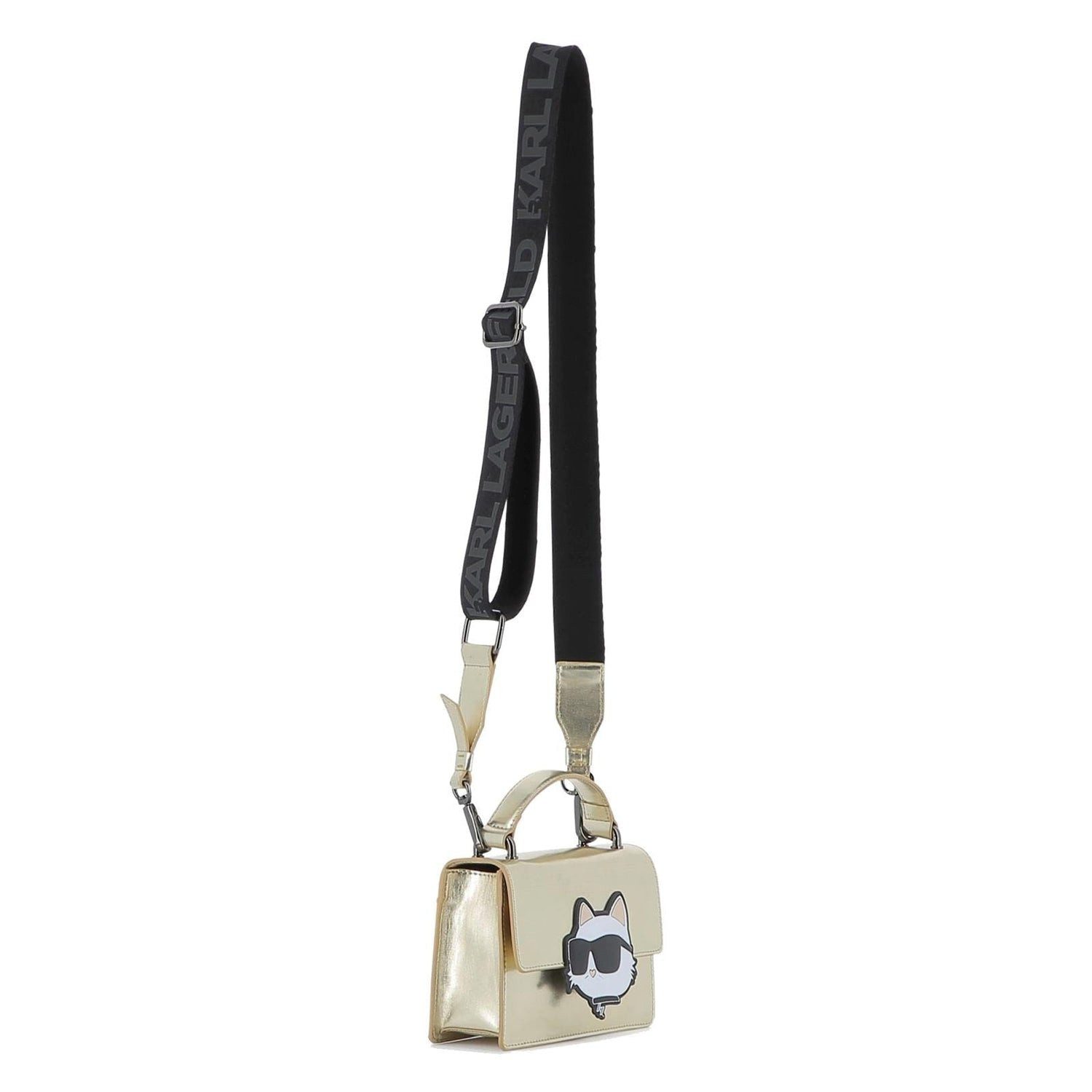 KARL LAGERFELD Umhängetasche KARL LAGERFELD KIDS Handtasche goldgelb – Cat-Patch