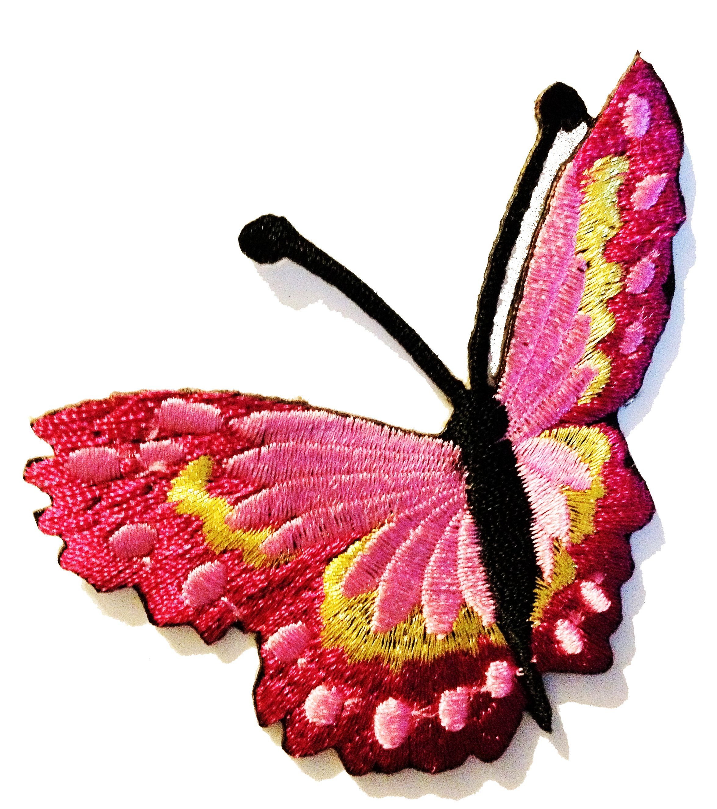 Catch the Patch Aufnäher Bügelbild, Aufbügler, Applikationen, Patches, Flicken, zum aufbügeln, Polyester, Schmetterling - Größe: 7.9 x 6.3 cm