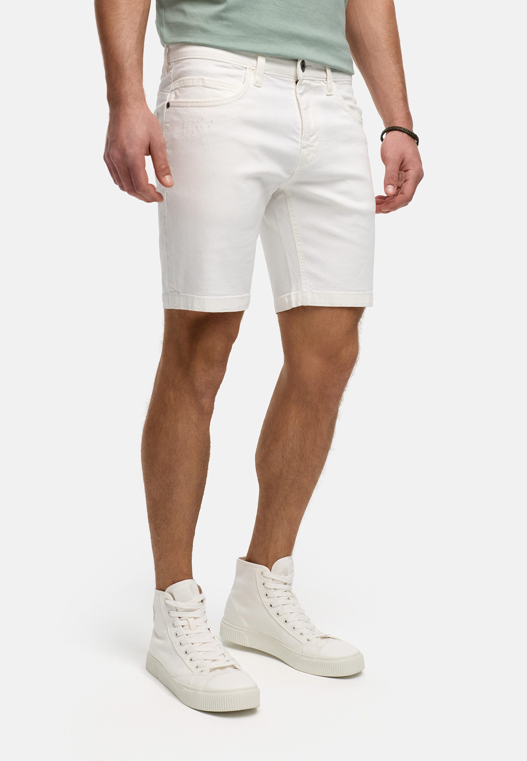 Indicode Jeansshorts Herren INMCFly Jeans Shorts Herrenshorts stretchy Denim-Shorts mit crushed washing
