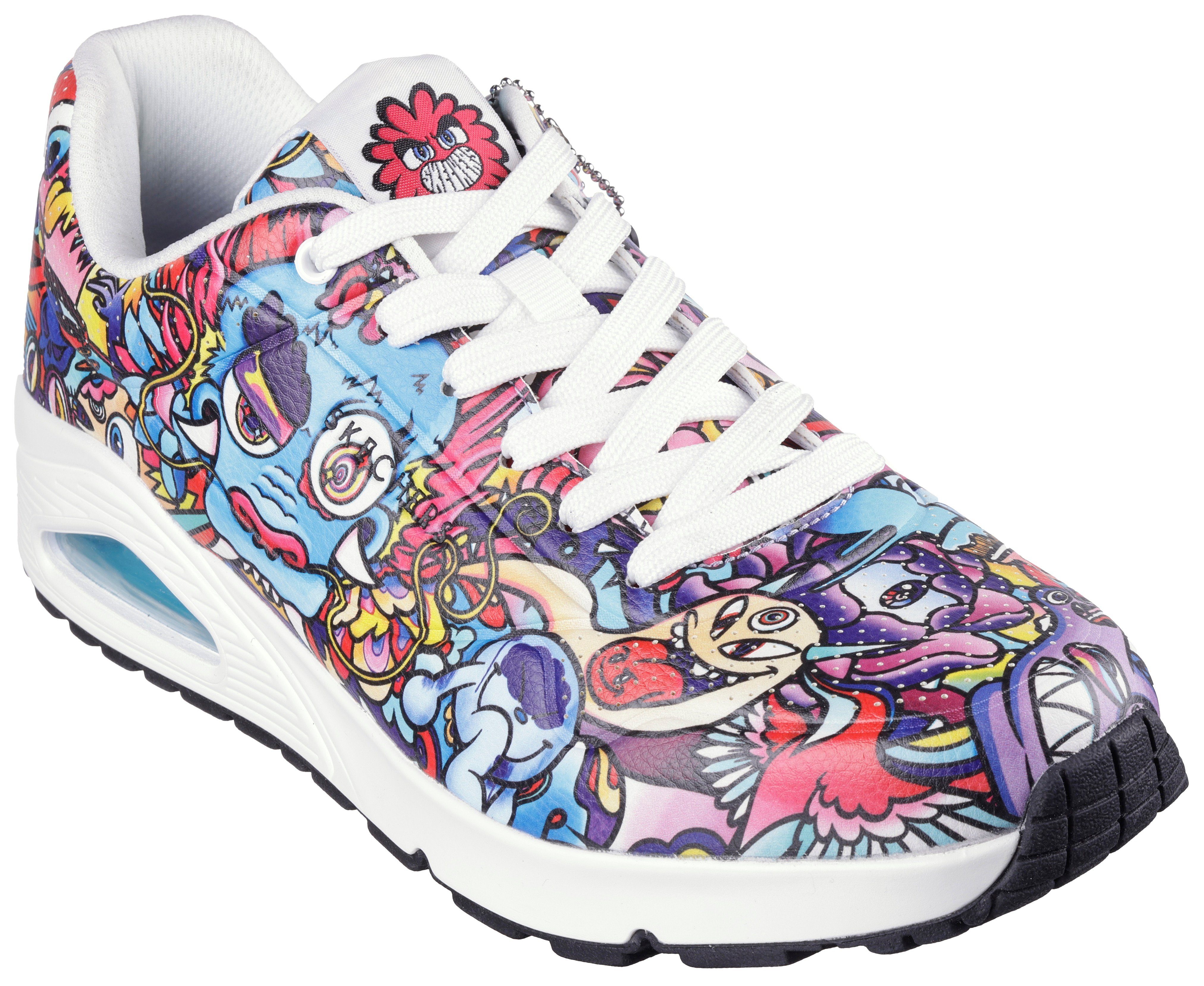 Skechers UNO - COLOR DOODLE Sneaker Keilsneaker, Schnürschuh, Retro Sneaker günstig online kaufen