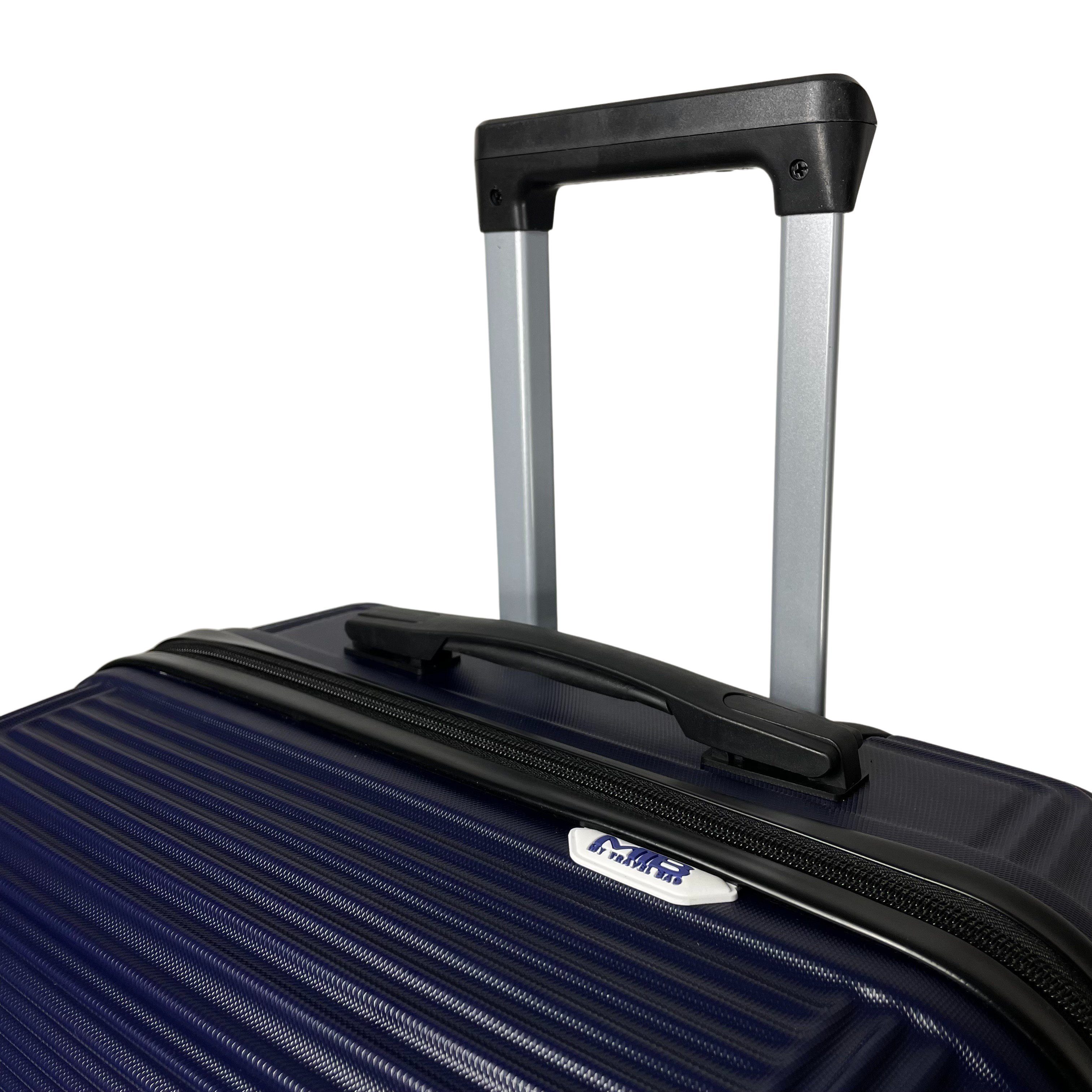 (Handgepäck-Mittel-Groß-Set) Reisekoffer MTB ABS Koffer Blau Hartschalenkoffer