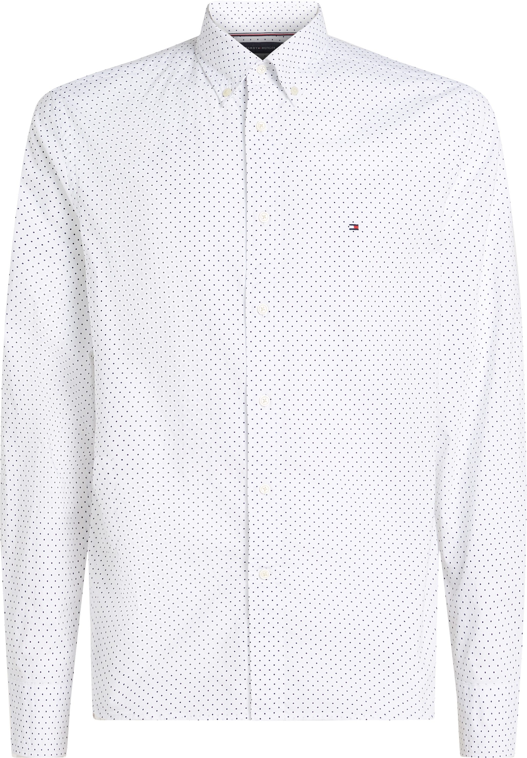Tommy Hilfiger Big & Tall Langarmhemd BT-FLEX POPLIN POLKA DOT S-B in Großen Größen, Logostickerei – Bild 4 von 5