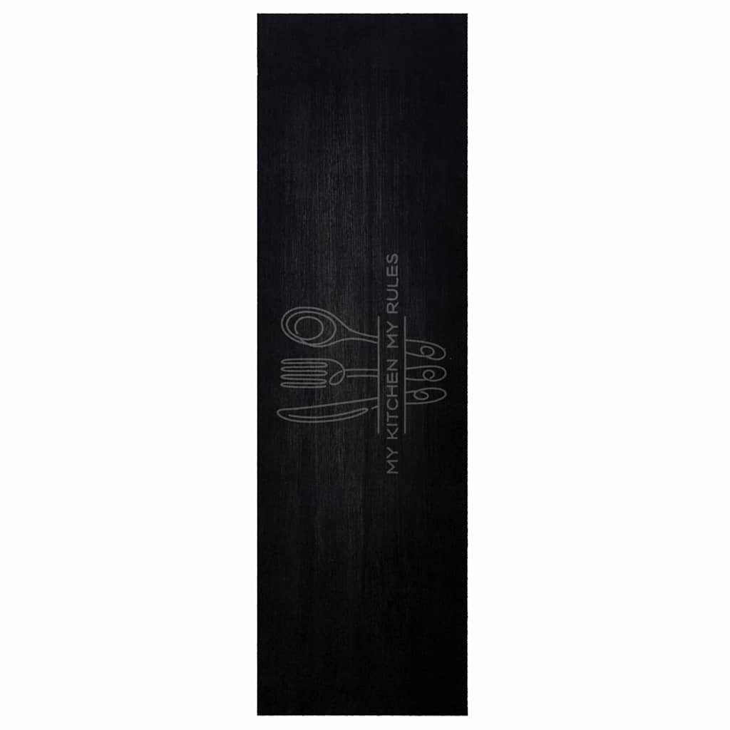 vidaXL Fußmatte Küchen Teppich Schwarz 150 x 45 cm Samt günstig online kaufen