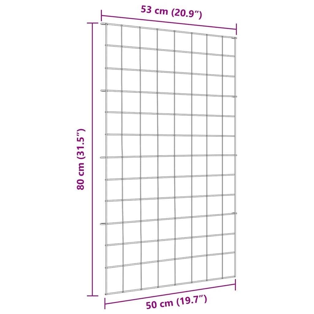 vidaXL Gartenzaun Teichzaun Set 8 pcs Grün 50 x 80 cm Stahl, (8-St)