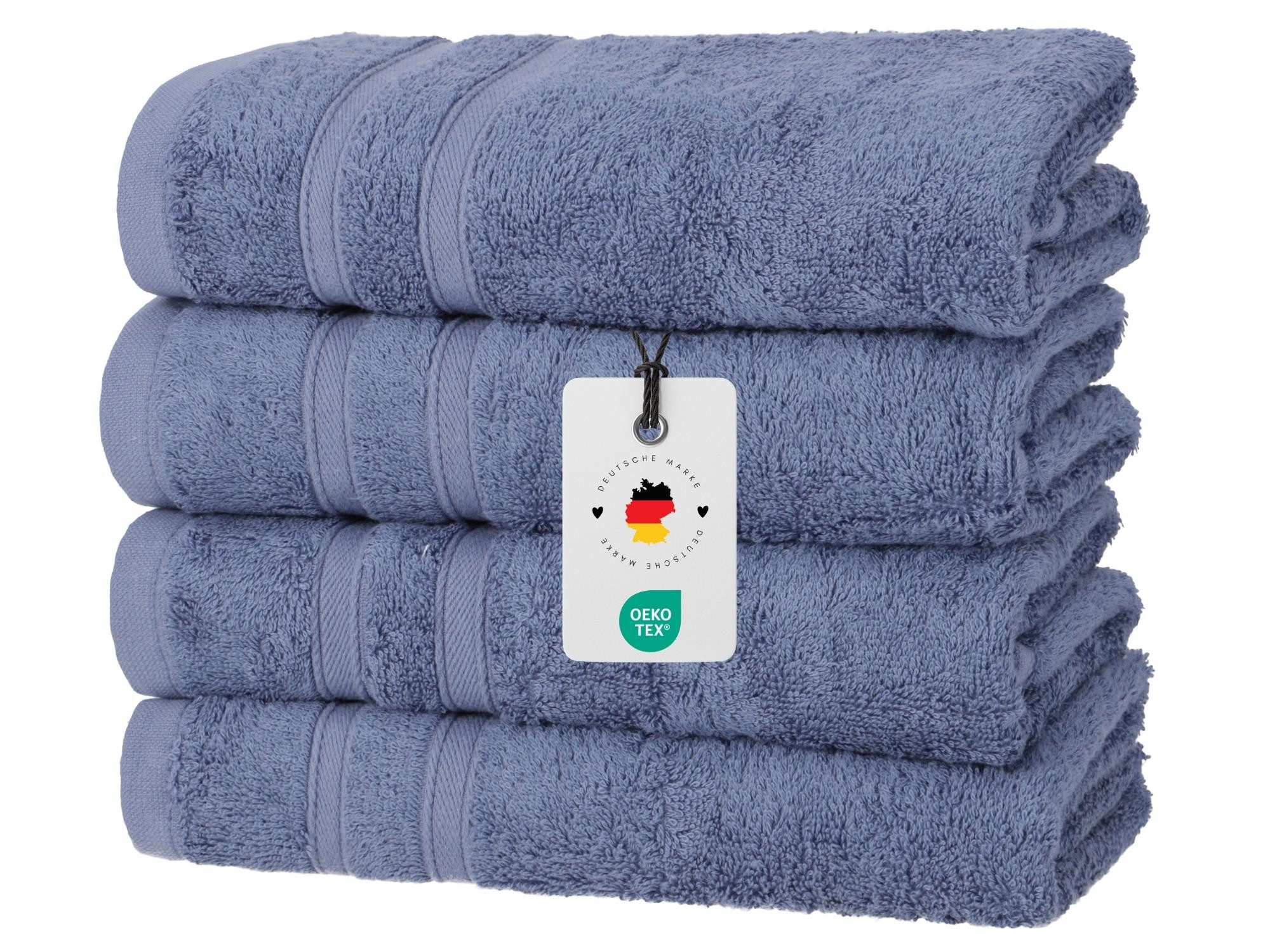 Carpe Sonno Handtuch Set Gästetuch Handtuch Duschtuch Saunahandtuch 30x50 50x100 70x140 70x200, Frottier (Spar-Set, 4-St), Handtücher 50x100 cm - 450g/m2, Frottee Blau