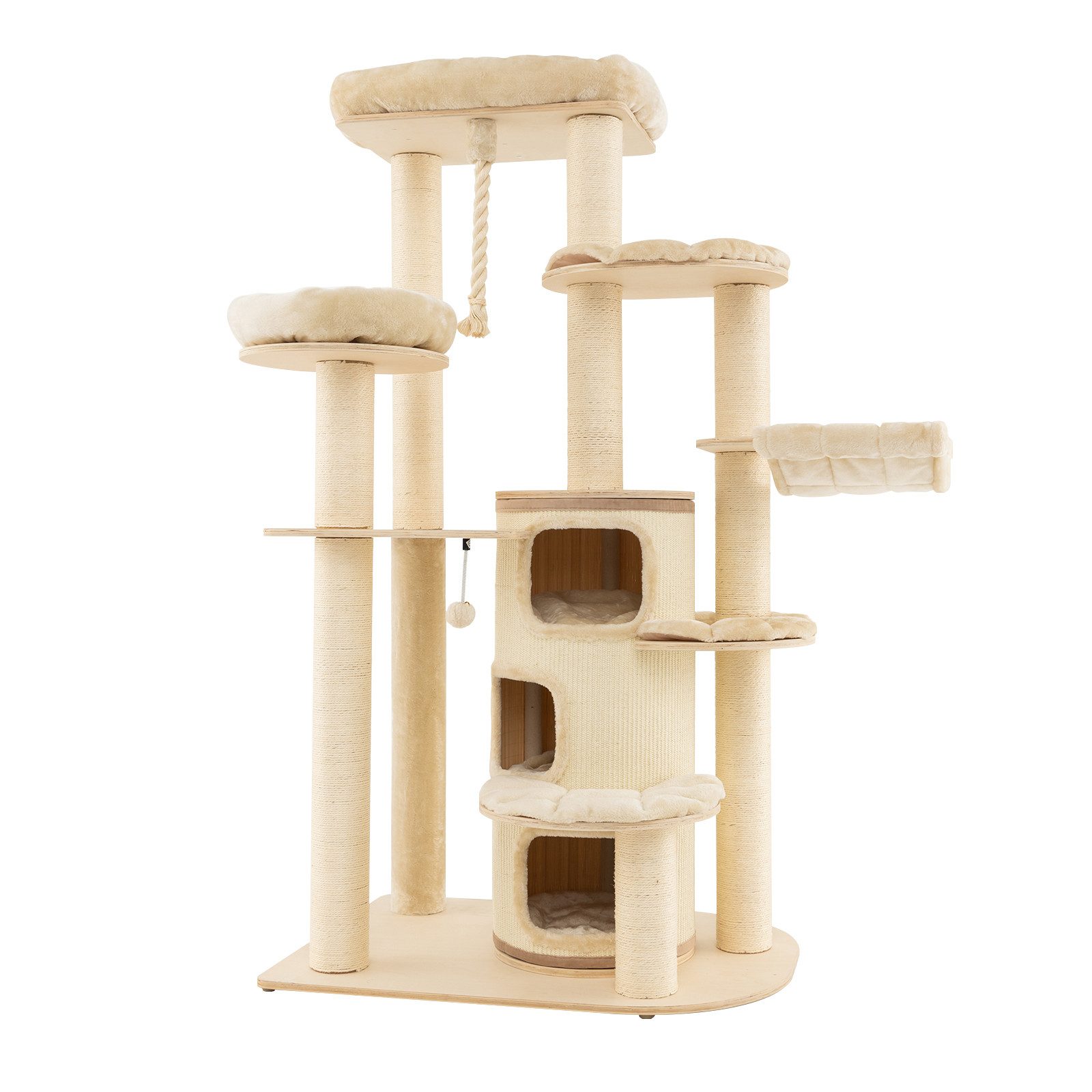 COSTWAY Kratzbaum Katzenbaum, 173cm deckenhoch, mit 3 Katzenhöhle günstig online kaufen