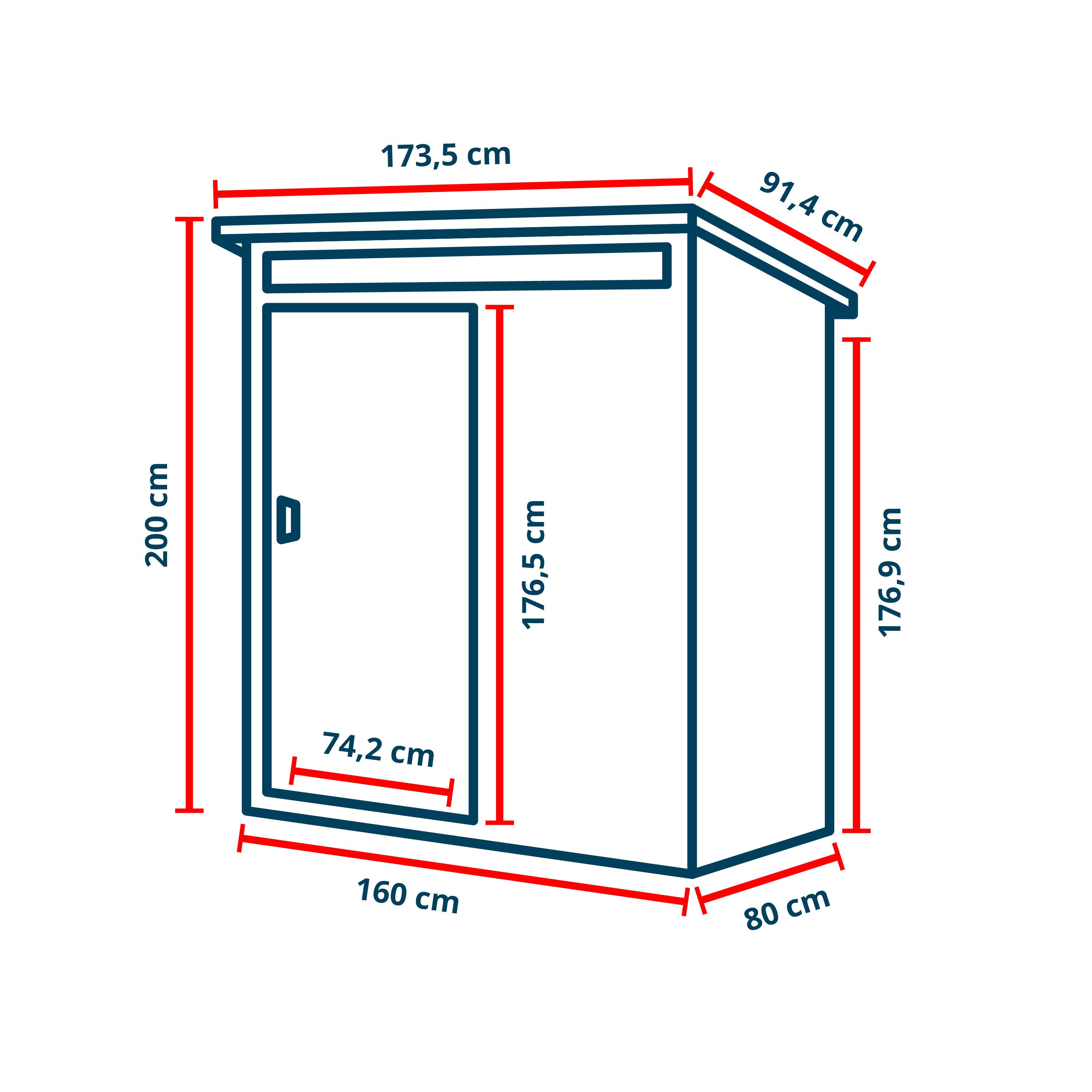 GFP Gerätehaus Gartenhaus Geräteschuppen John, BxT: 160x80 cm, Höhe 200 cm – Bild 2 von 5
