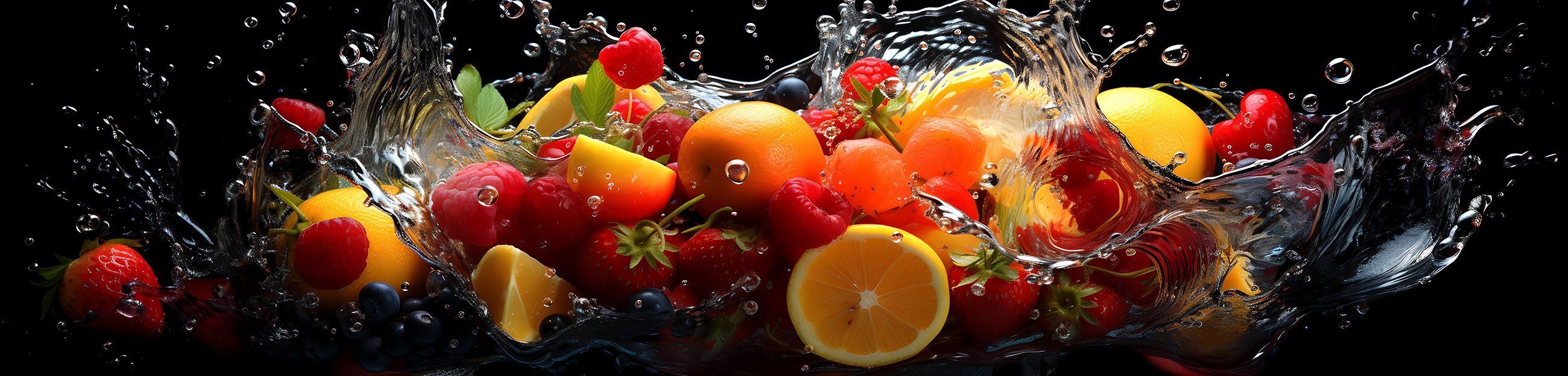 Wallarena Fototapete Küche Obst Zitronen Himbeeren günstig online kaufen