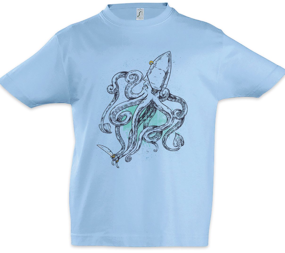 Print-Shirt Octopus Pirate Kinder T-Shirt Pirat Oktopus Krake Kraken Taucher Red
