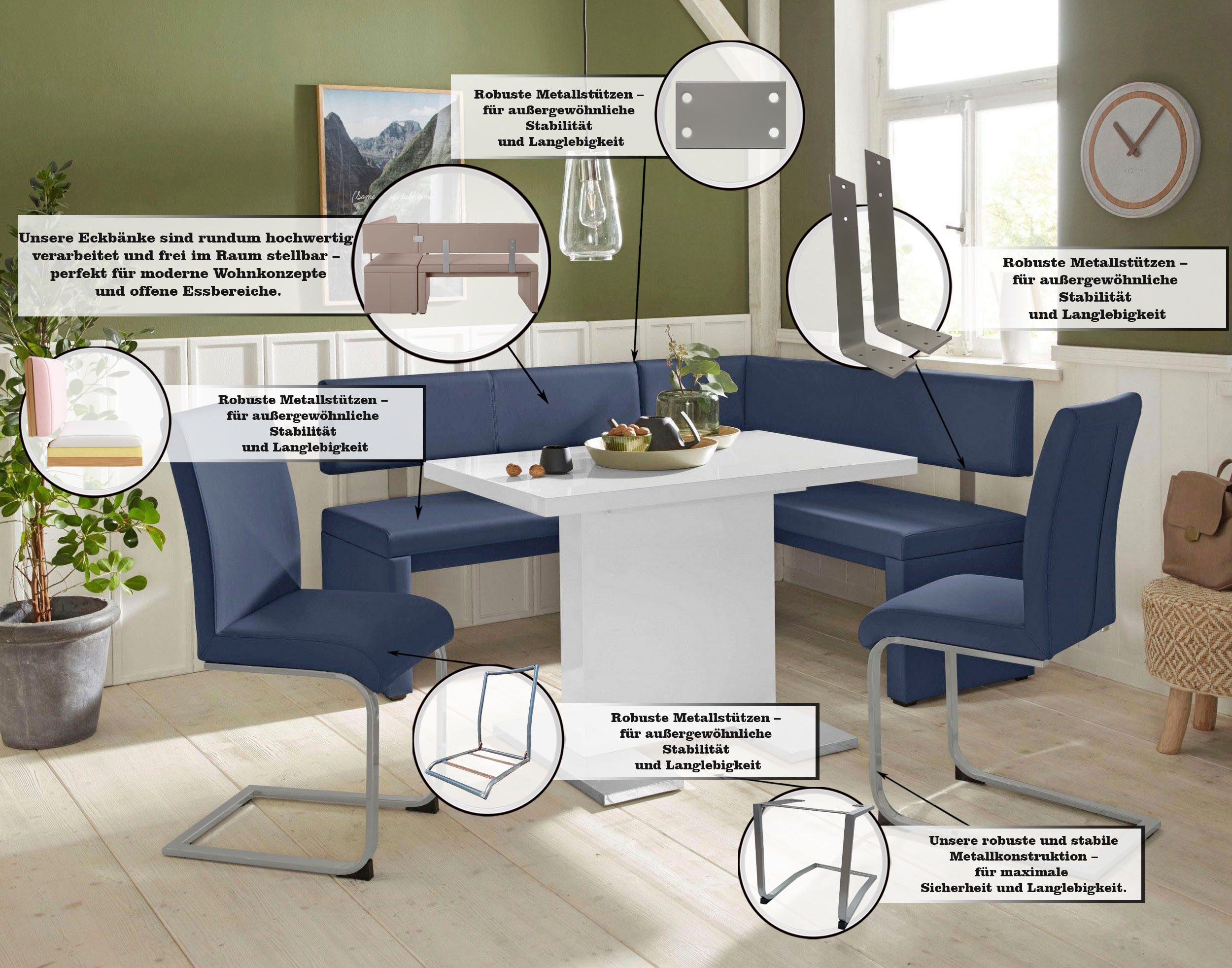 OTTO home Eckbank Charissa, in 3 Größen, verschiedene Qualitäten
