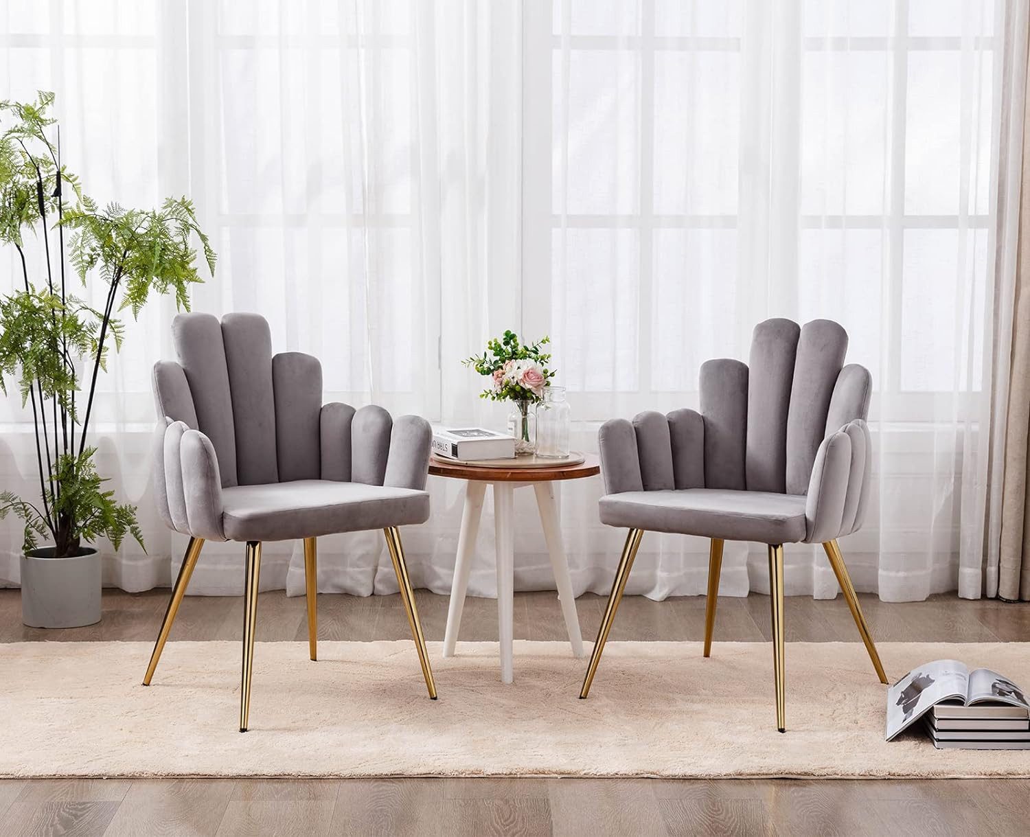 WAHSON OFFICE CHAIRS Esszimmerstuhl 2/4er Set, Samt Polsterstuhl Muschel Se günstig online kaufen