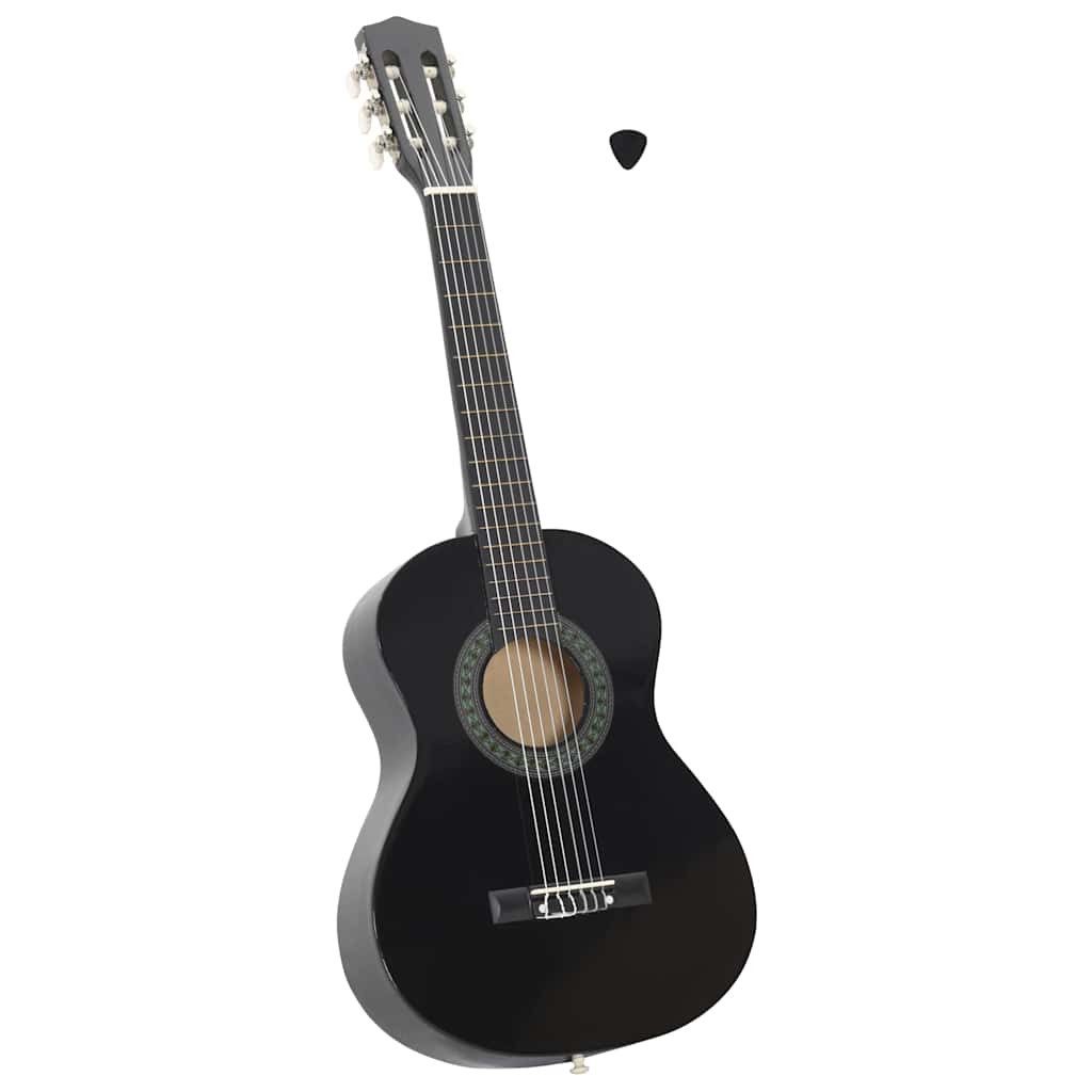 Westerngitarre Klassikgitarre für Anfänger und Kinder Schwarz 1/2 34"