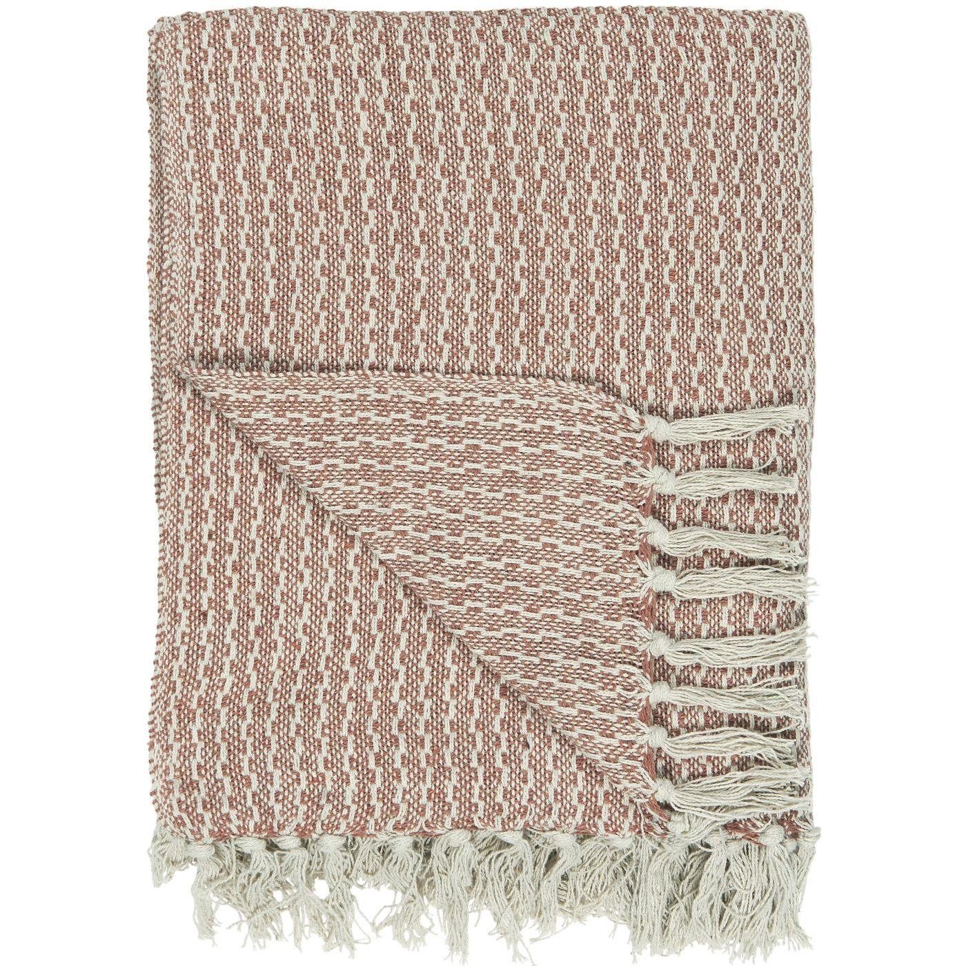 Wohndecke IB Laursen Plaid Rot-Braun Creme 130x160, Ib Laursen