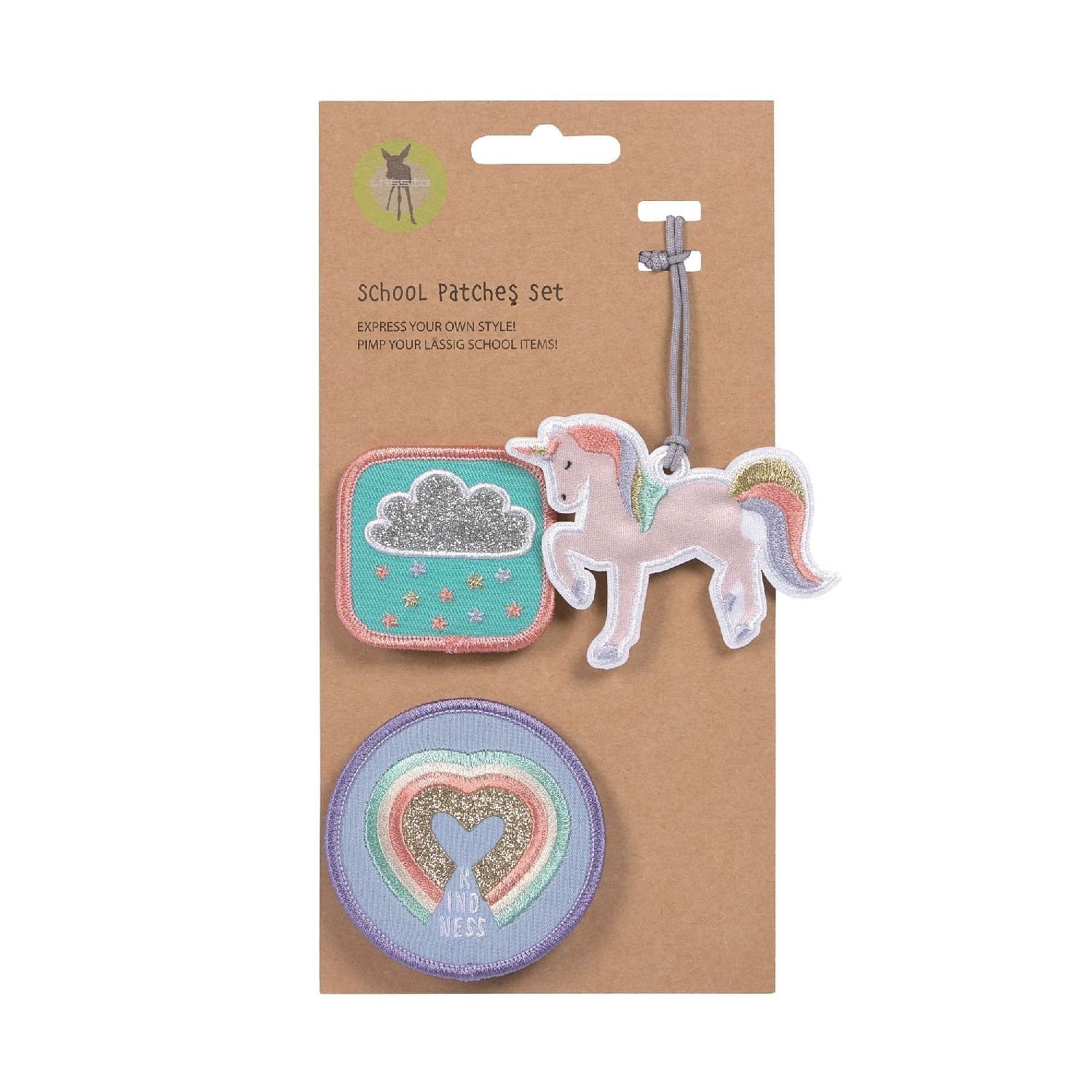 LÄSSIG Schulranzen Patches Set Unicorn glitter