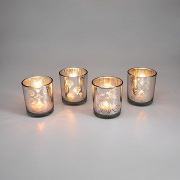 Flanacom Teelichthalter Orientalische Kerzengläser Glas - Ornament-Design (4 St., 4er Set), orientalisches Design
