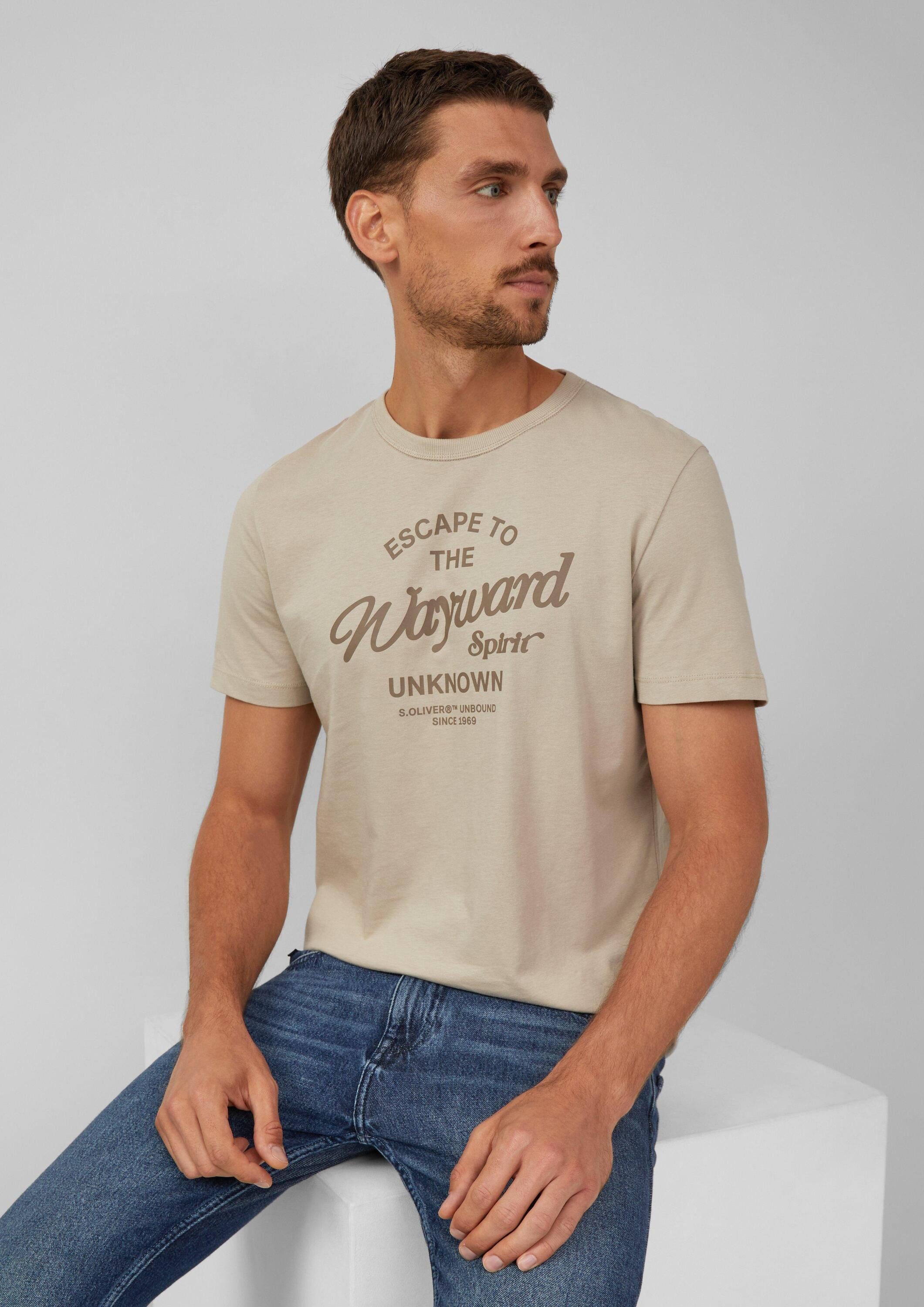 s.Oliver Kurzarmshirt T-Shirt T-Shirt mit Artwork aus reiner Baumwolle günstig online kaufen