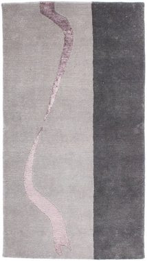 Wollteppich Nepal - 120 x 60 cm - grau, morgenland, rechteckig, Höhe: 18 mm, Wohnzimmer, Handgeknüpft, Einzelstück mit Zertifikat