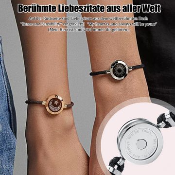 Cbei Bettelarmband Intelligentes Sensorarmband: Berührung,Licht&Vibration,Liebes Geschenk (2-tlg), Interaktives smart Paar-Armband