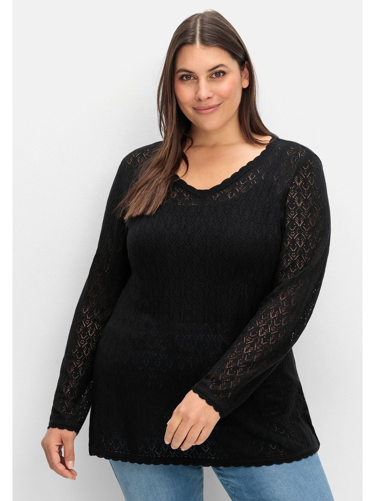 V-Ausschnitt-Pullover Große Größen