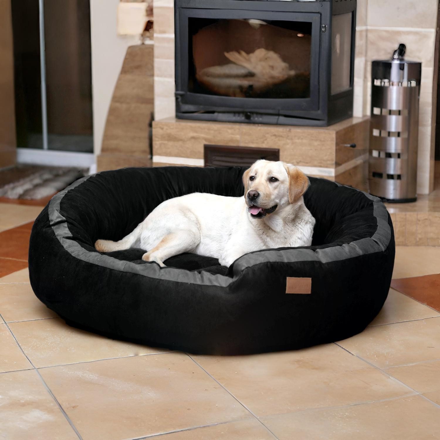 Thumbnail - tierlando® Tierbett LANA Hundebett Hundesofa M L XL Velours MEGA DICK SUPERWEICH