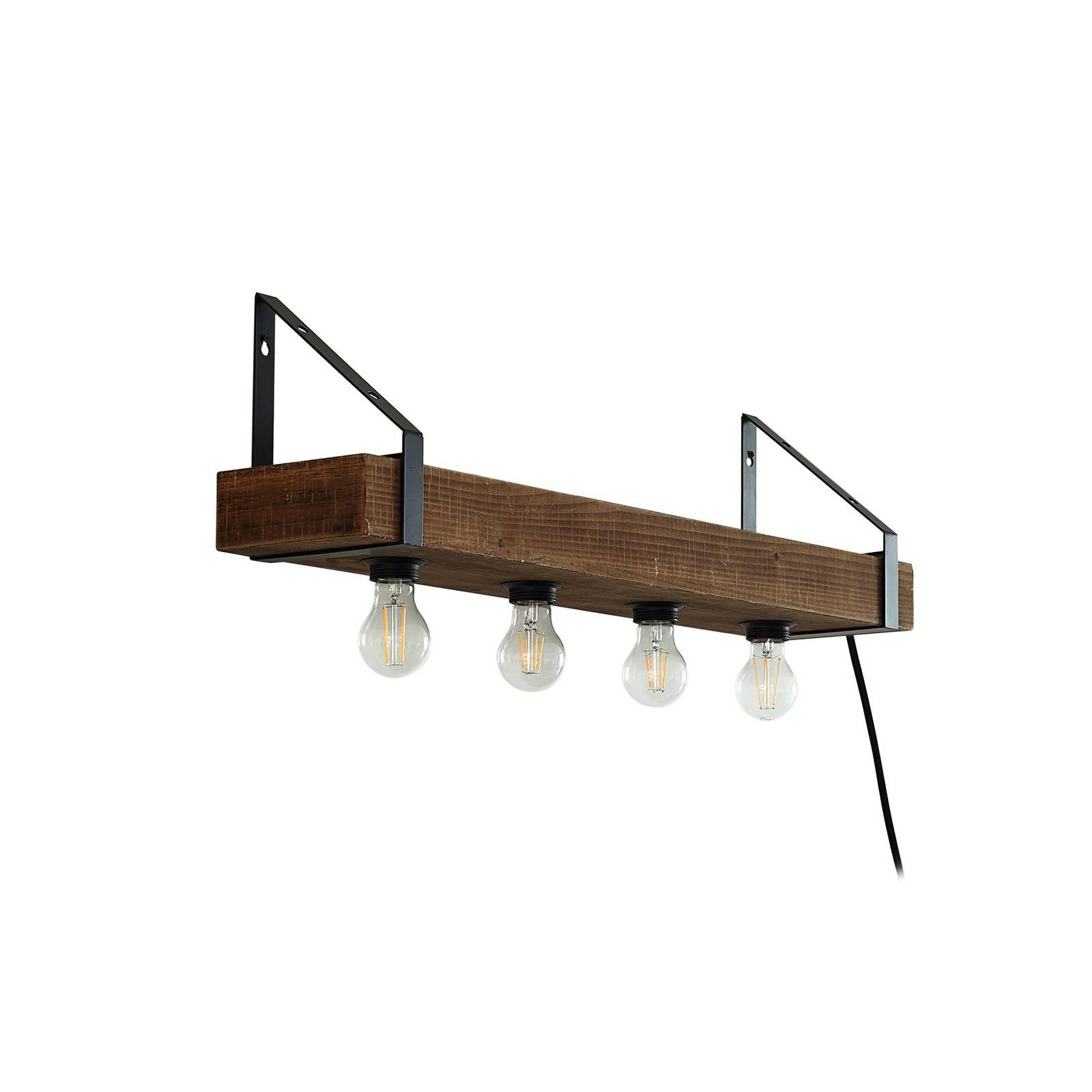 Lindby Wandleuchte Vatana, Holz IP20, 4 x 15 W LED günstig online kaufen