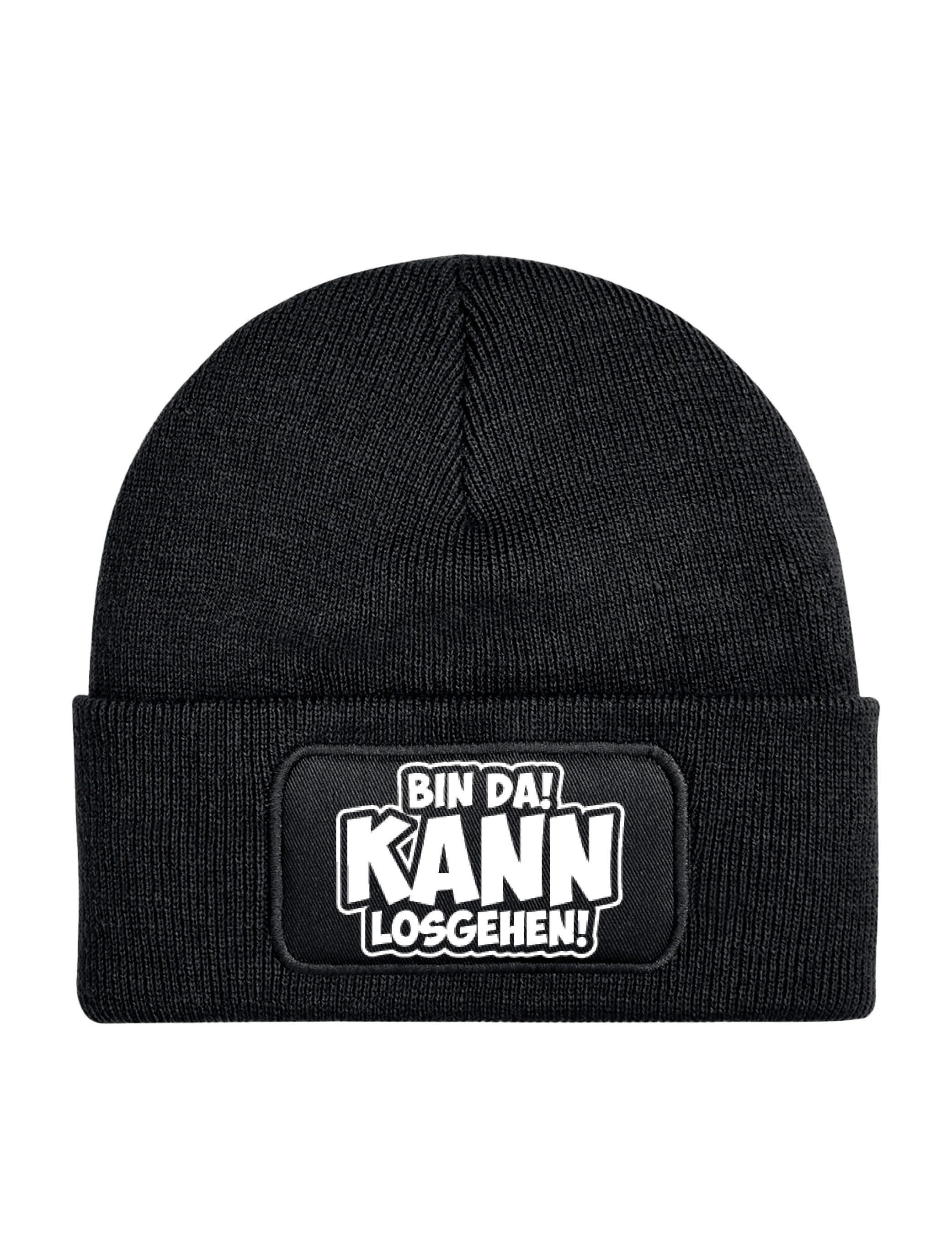 Youth Designz Beanie Herren & Damen unisex Mütze "Bin Da Kann Losgehen" Print Statement Beanie mit lustigen Aufdruck Geschenk für Männer und Frauen