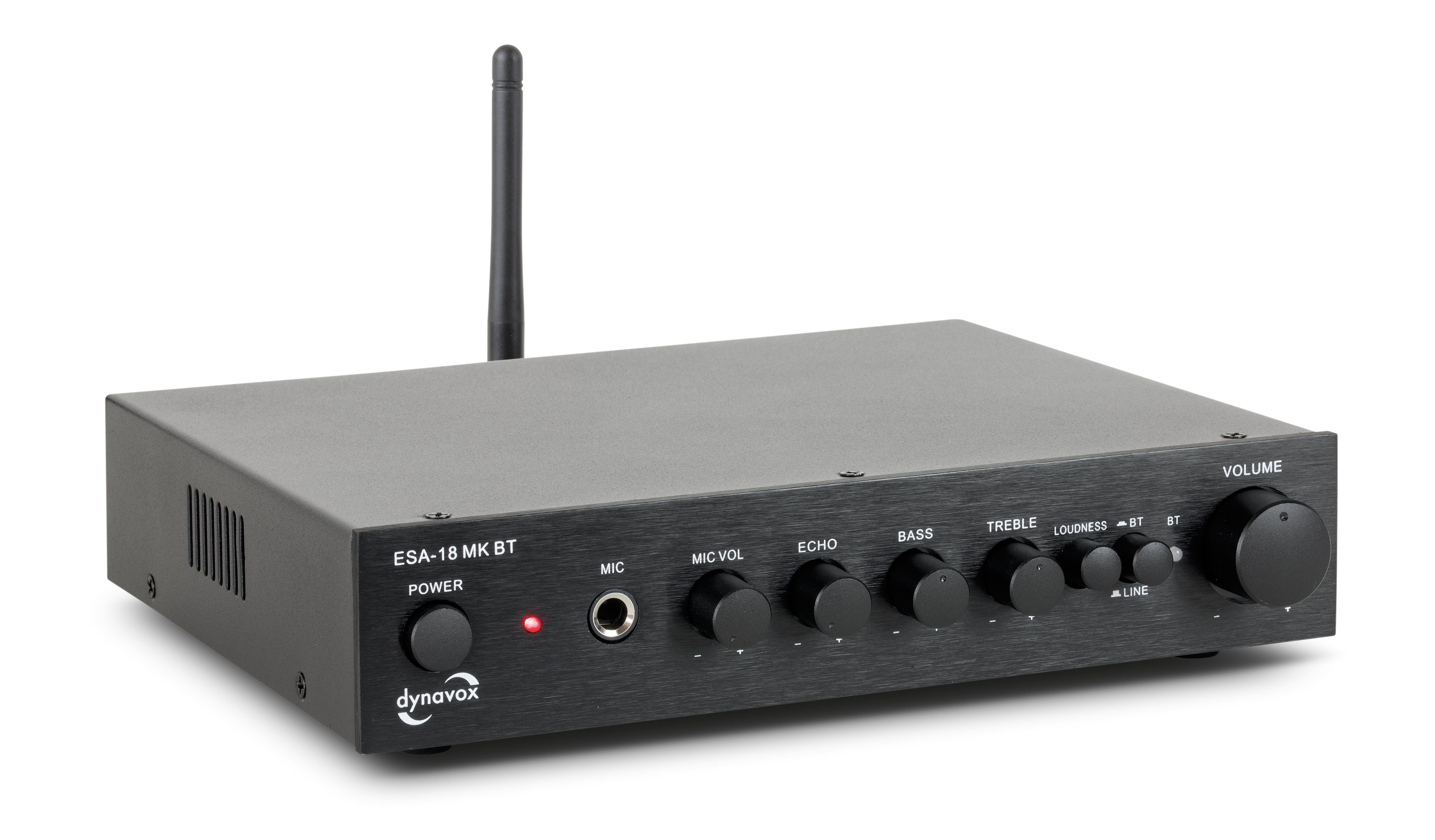 Dynavox ESA-18 MK BT Audioverstärker (140 W, Stereo, Bluetooth, Mikrofon-Eingang)