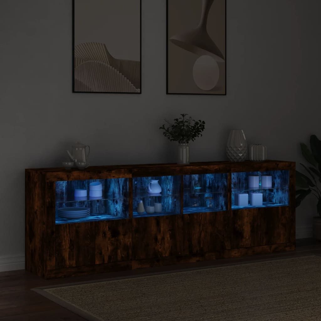 vidaXL Sideboard Sideboard mit LED-Leuchten Räuchereiche günstig online kaufen