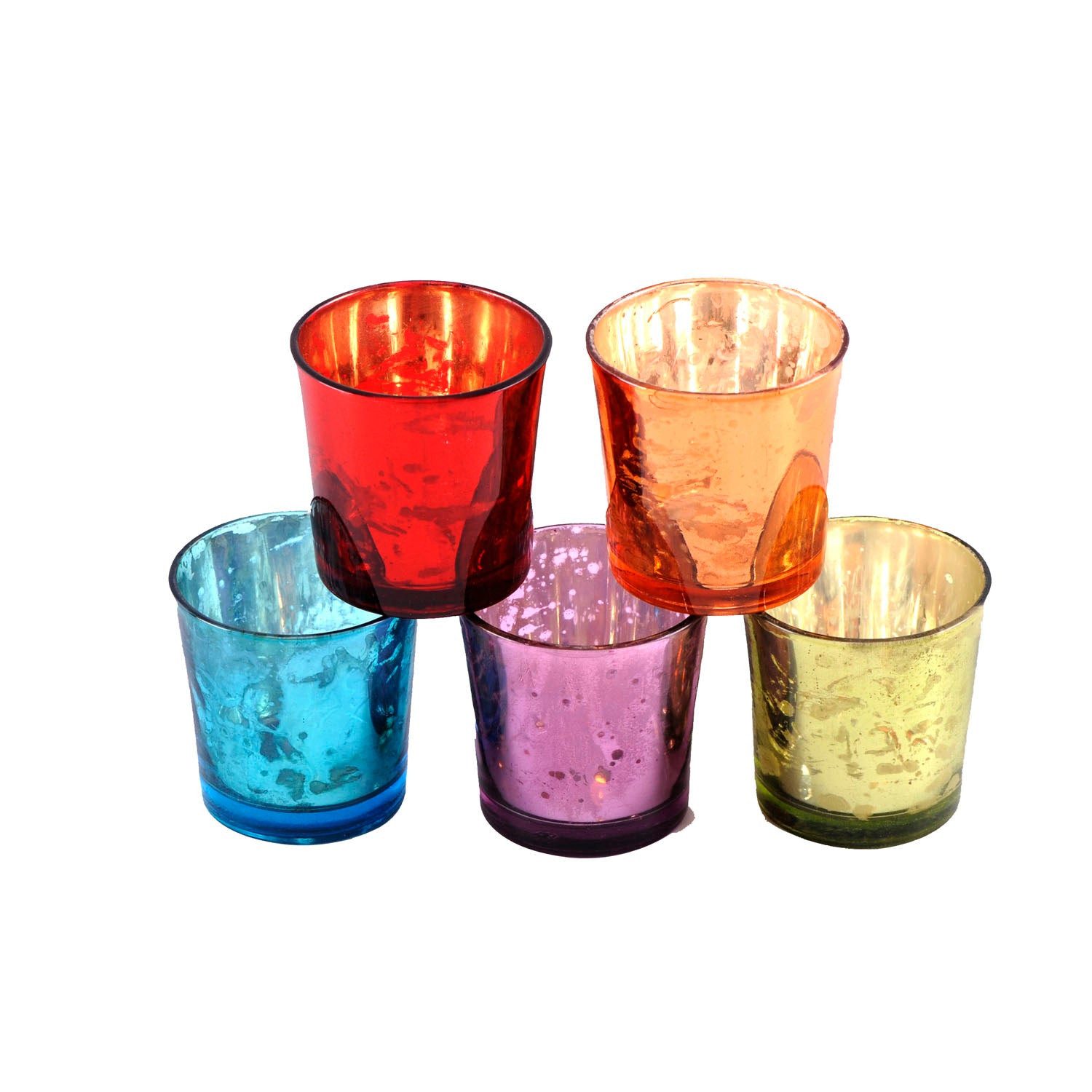 Dirk Davids Leuchten GmbH Windlicht Windlicht 5er Set Glaswindlicht Dalinda Multicolor 6108800