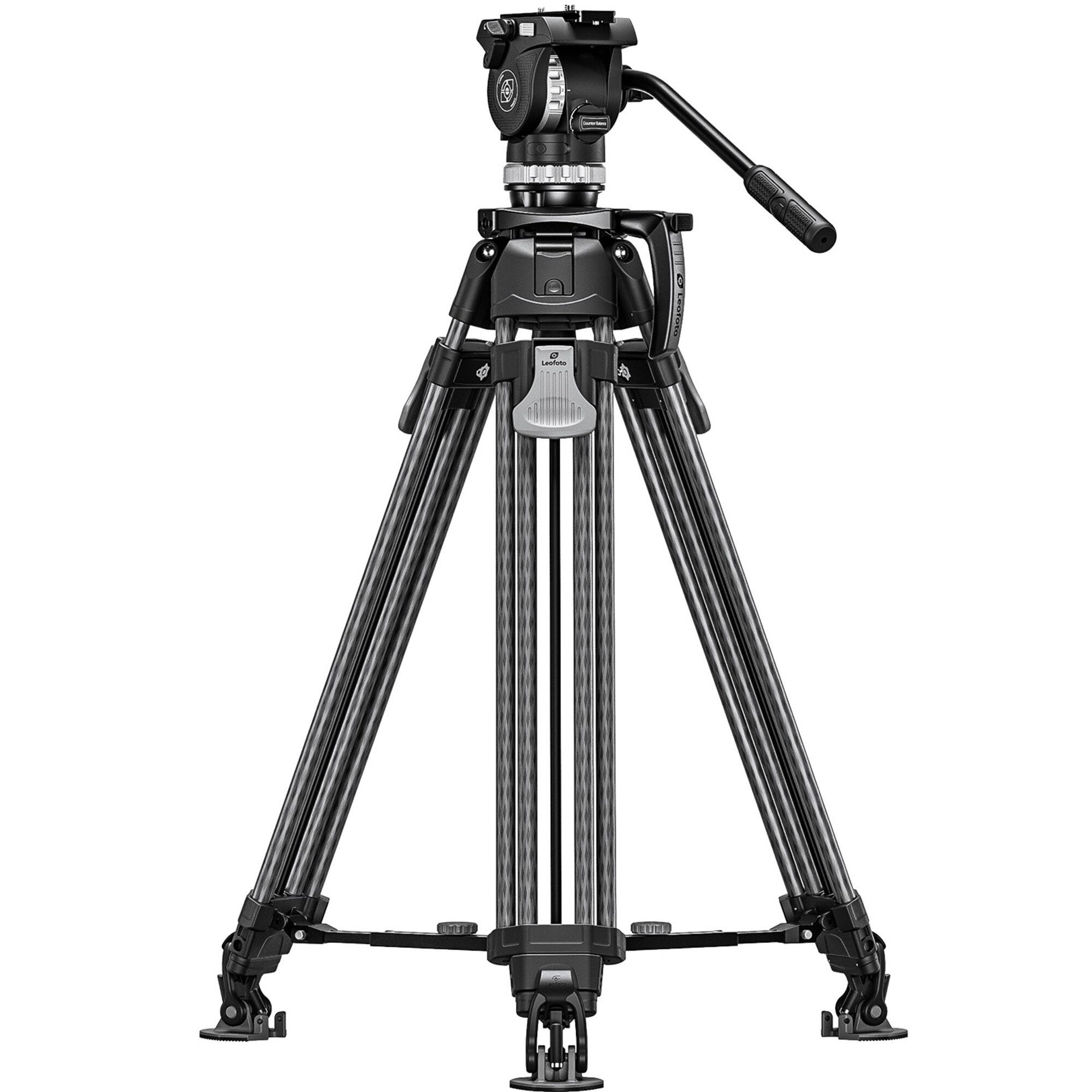 Leofoto Carbon-Dreibeinstativ LVF-163C + FH-10 Videostativset Kamerastativ