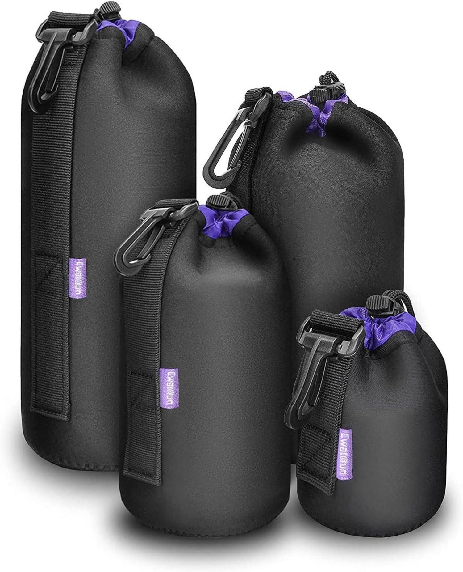 Kameratasche Neopren Objektivtasche Set 4 Größen für Canon Nikon Sony Schwarz