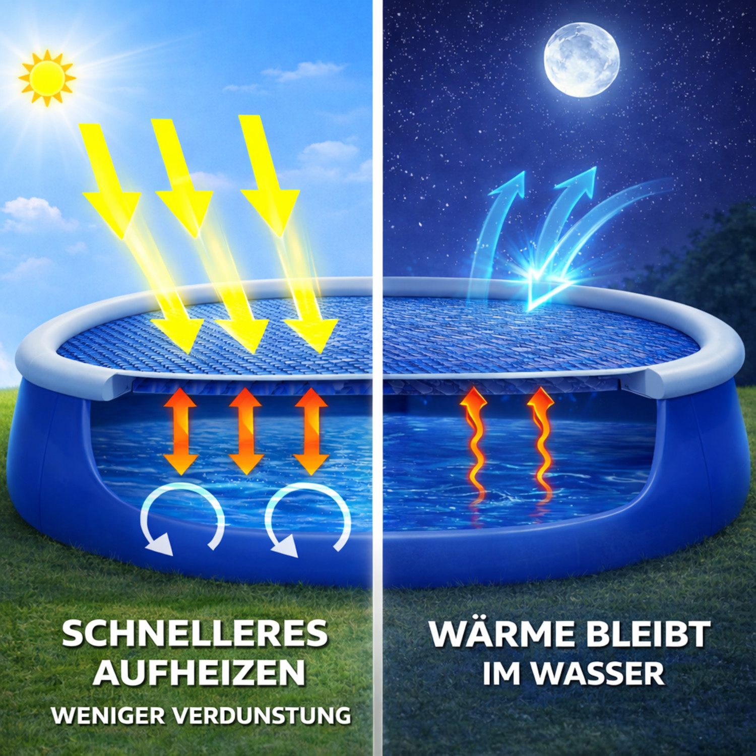 Happy People Pool-Abdeckplane Solarabdeckplane rund, für Quick-Up Pools mit Ø300cm