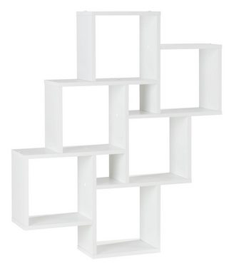 Wandregal ZOJA, B 82 x H 95 cm, Weiß matt, mit 8 Ablageflächen