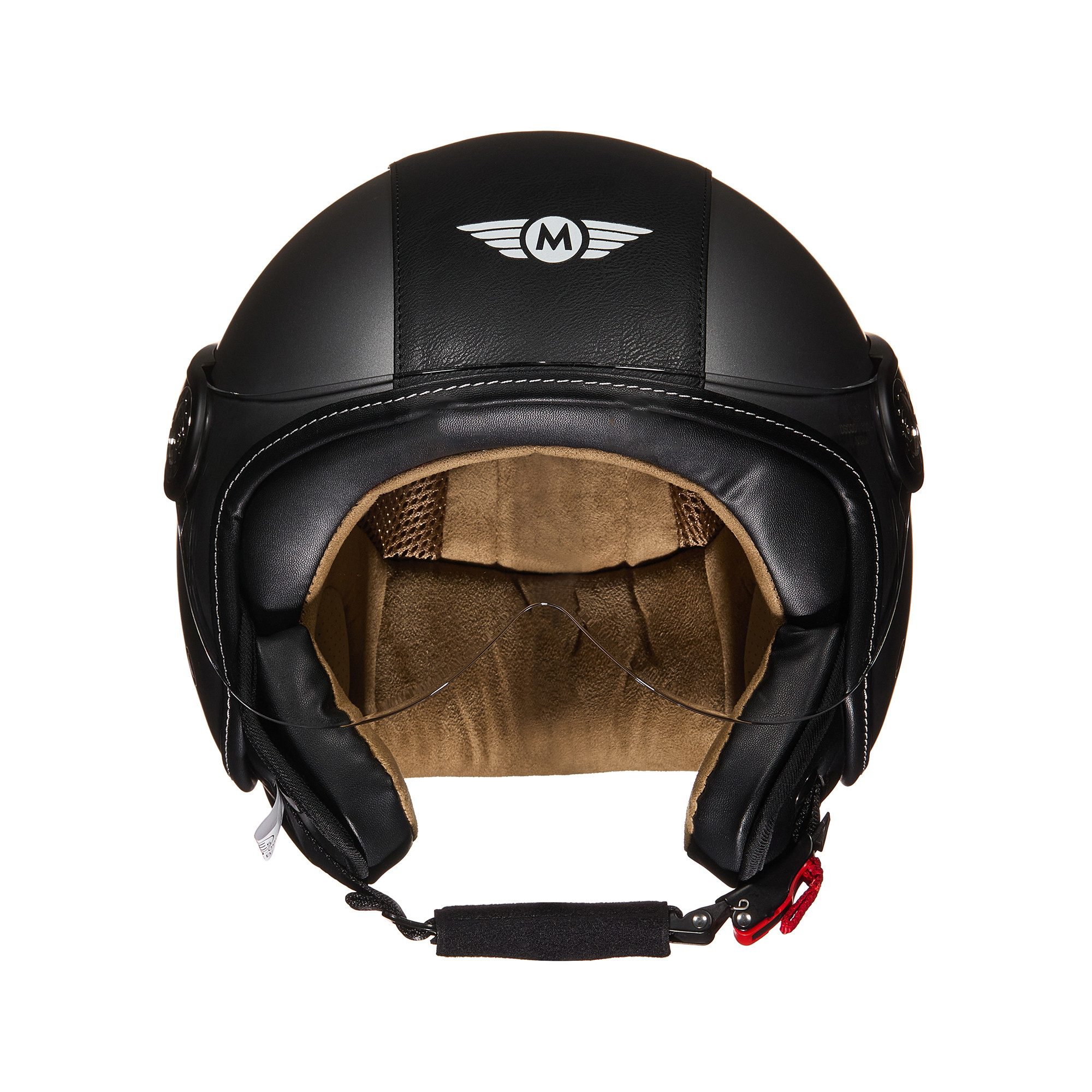 MOTO HELMETS Motorradhelm Integralhelm Motorrad Full Helm H-44 Vintage Retro, Helm für Motorrad Roller Vespa, Schnellverschluss, Visier, nur 1050g
