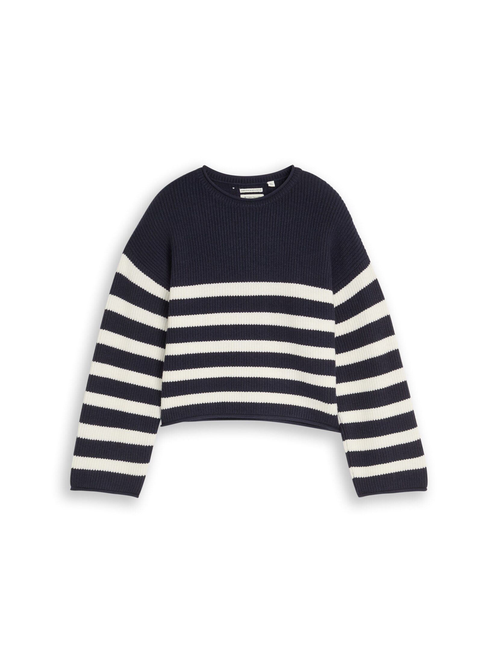 TOM TAILOR Strickpullover Pullover & Strickjacken Cropped Strickpullover mit Streifenmuster